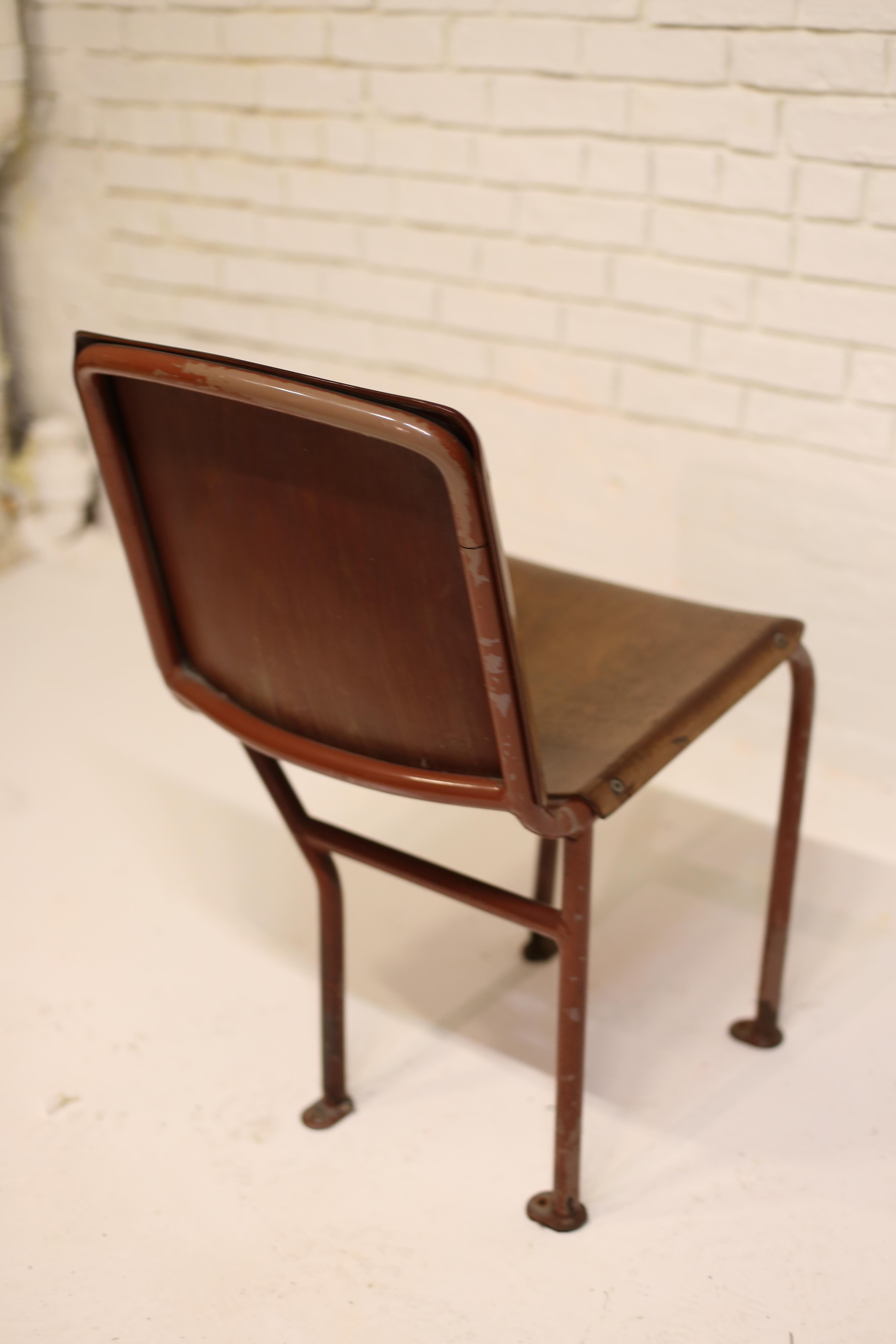 Straßenbahnstuhl aus Metallrohr und Sperrholz von der Wiener Straßenbahn im Angebot 4