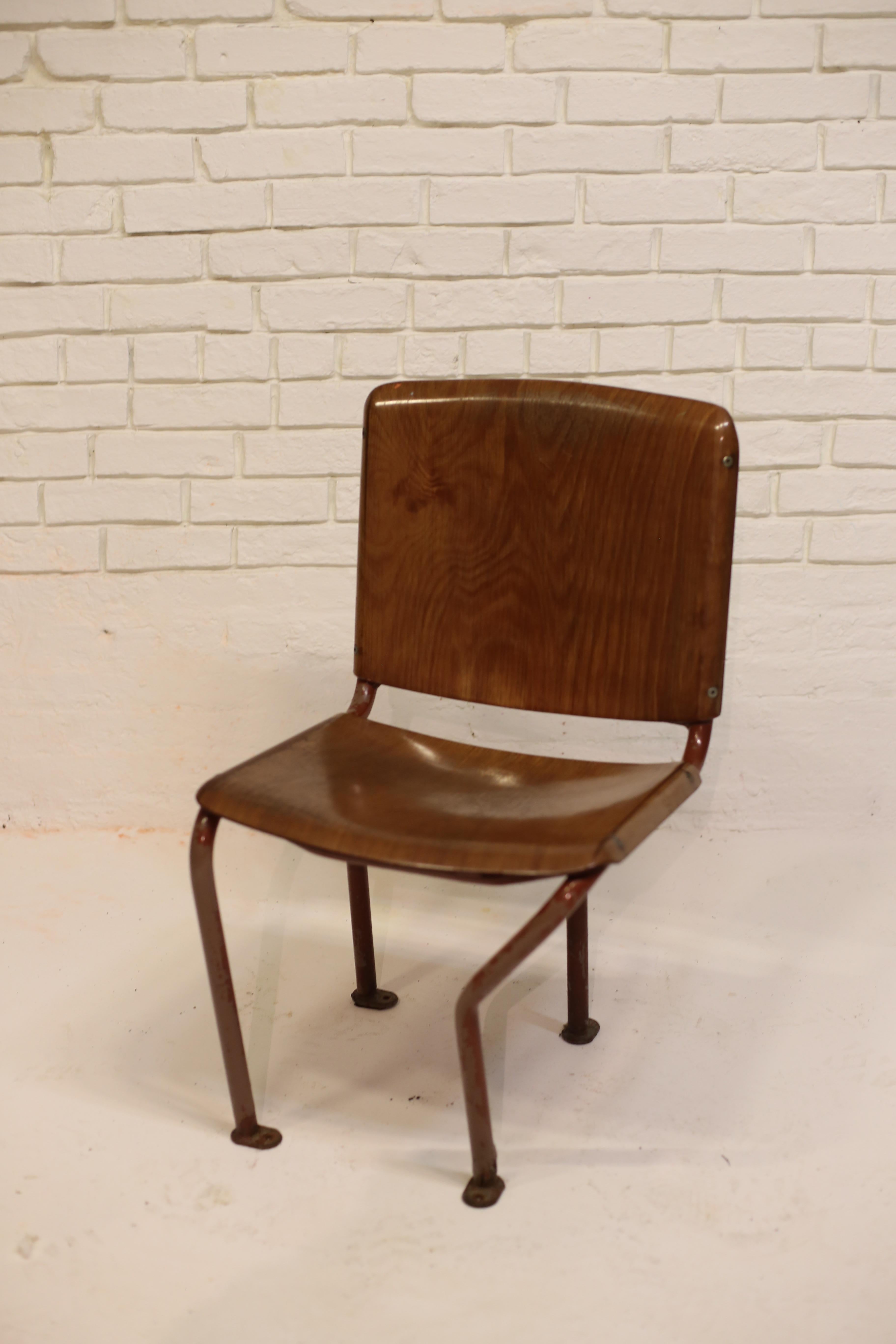 Straßenbahnstuhl aus Metallrohr und Sperrholz von der Wiener Straßenbahn im Angebot 6