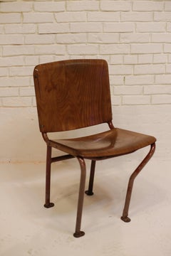 Tubular Metal and Plywood Streetcar Chair, Austria, c. 1960s