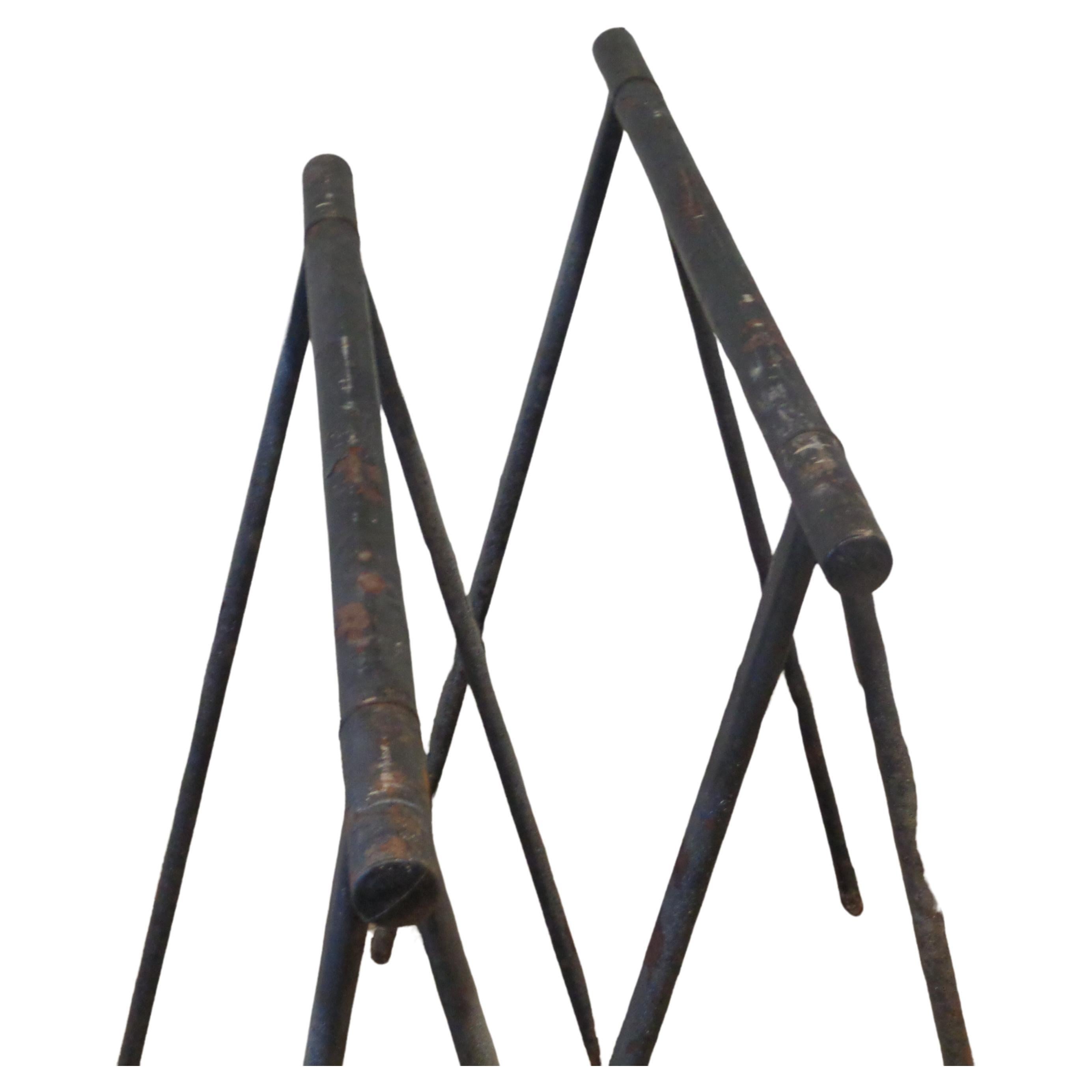 Industrial Tubular Metal Compass Design Sawhorses, 1960-1970 For Sale