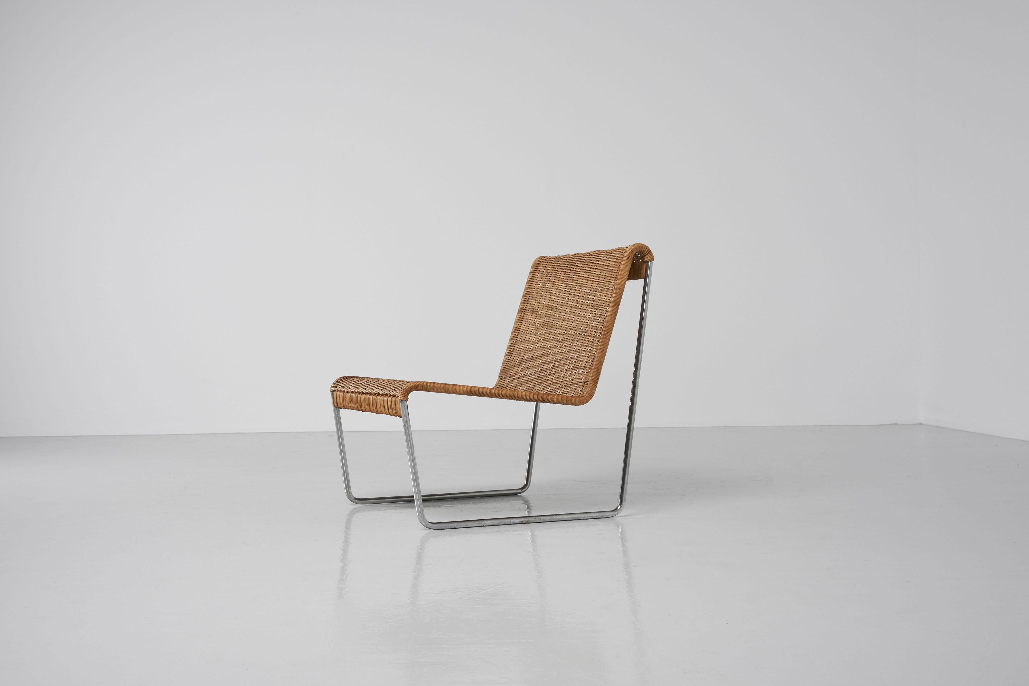 Mid-20th Century Tubular modernist lounge chair Germany 1960s For Sale