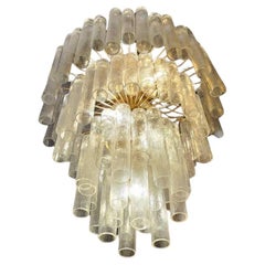 Tubular Murano Style Chandelier 3-Tiered