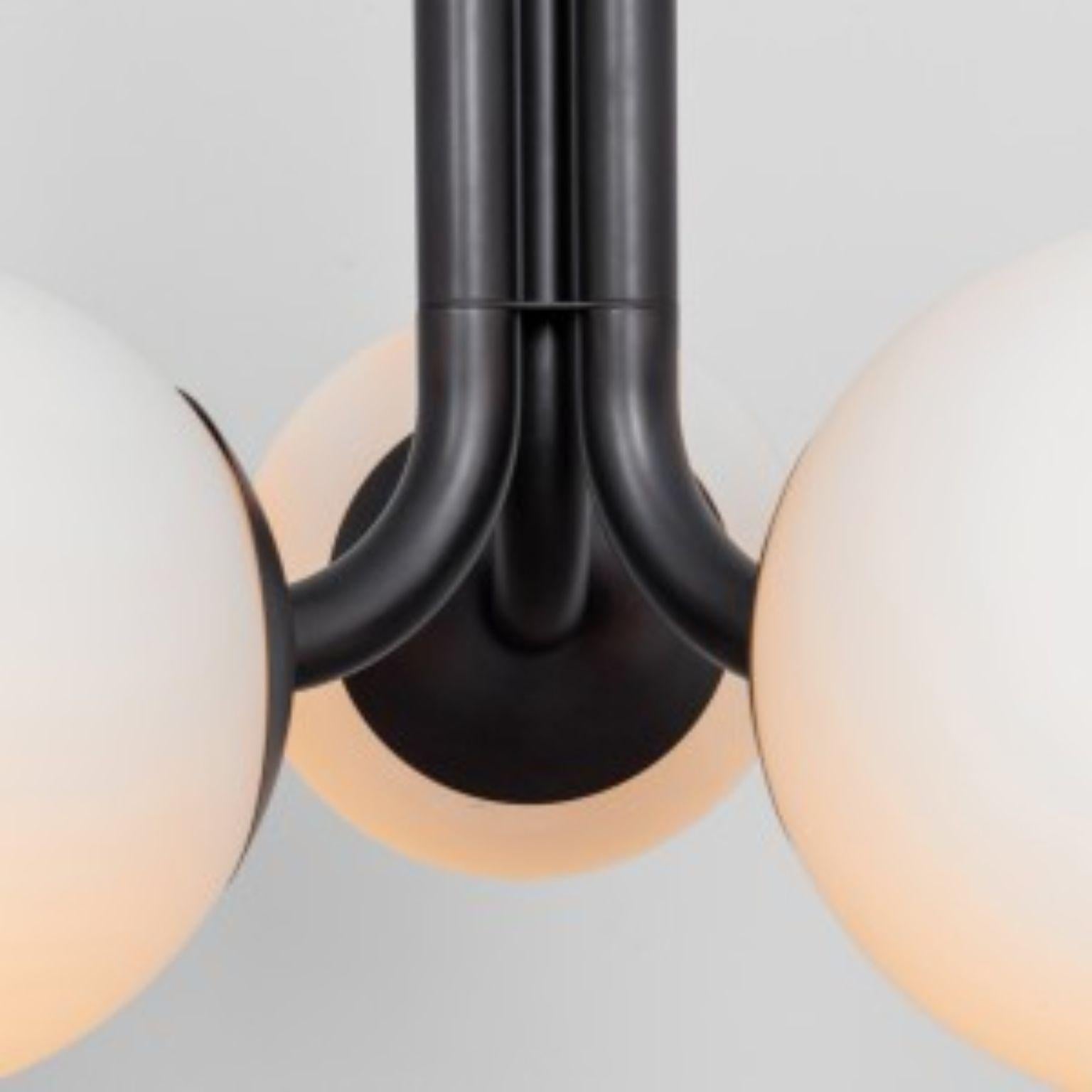 Modern Tubular SM Black Pendant Light 3 by Schwung For Sale