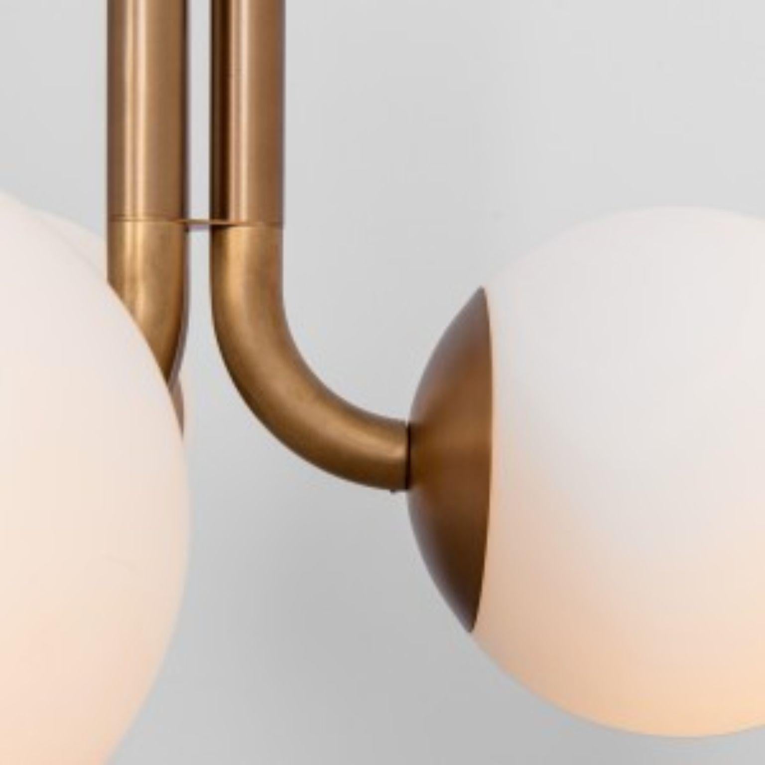 Modern Tubular SM Brass Pendant Light 3 by Schwung For Sale