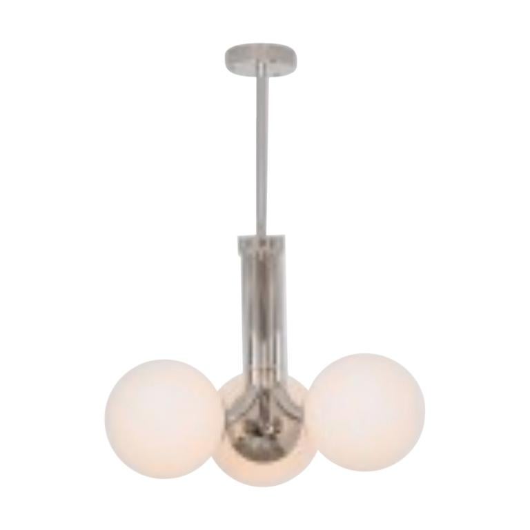 Tubular SM Polished Nickel Pendant Light 3 by Schwung For Sale