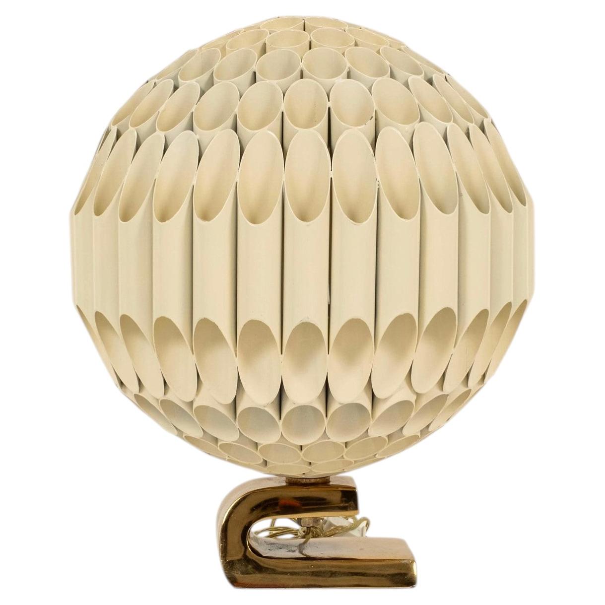 Lampada da tavolo “Sfera tubolare” attribuita a Roger Rougier