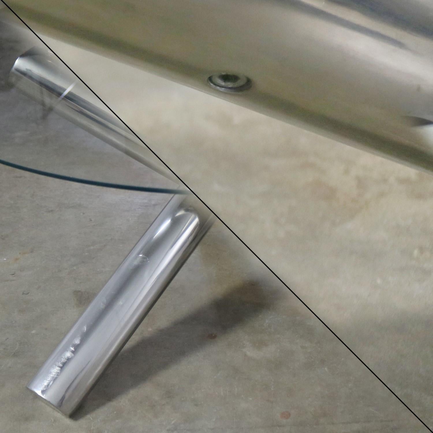 Tubular Stainless Steel Jacks Tripod Coffee Table Modern 6