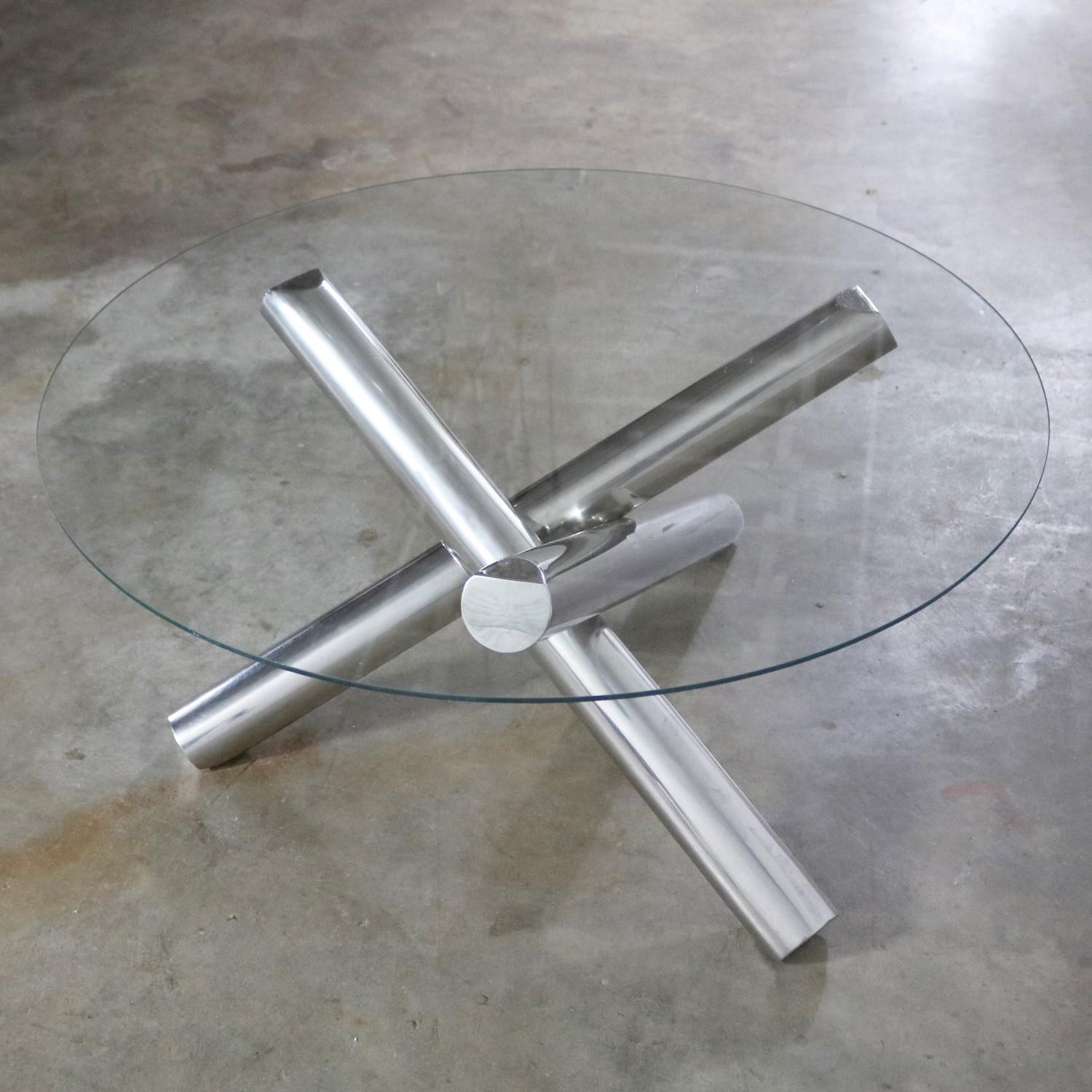 Tubular Stainless Steel Jacks Tripod Coffee Table Modern 2