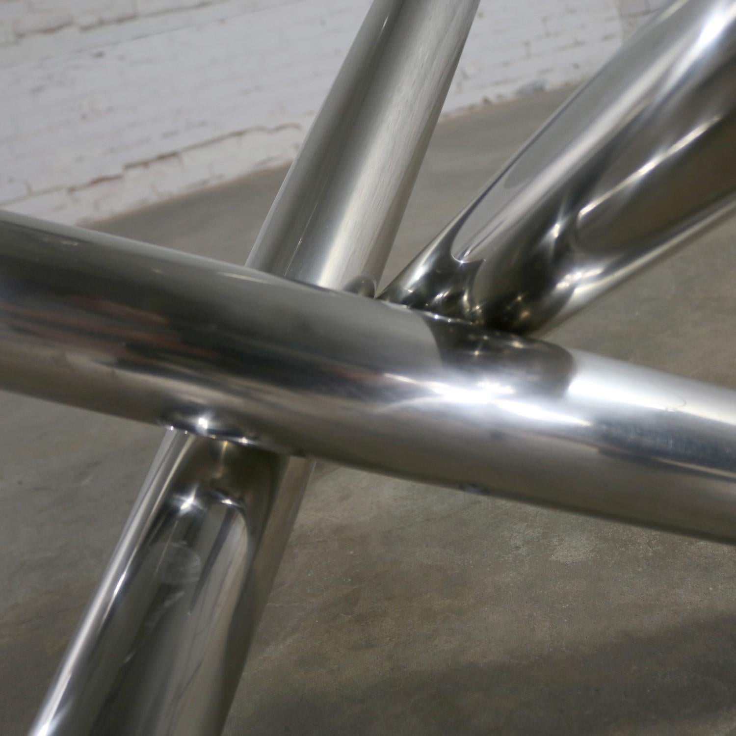 Tubular Stainless Steel Jacks Tripod Coffee Table Modern 3