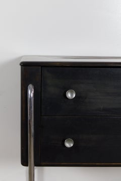 Tubular Steel and Black Lacquered Sideboard Attributed to P.E.L. London