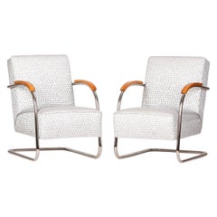 Tubular Steel Armchairs from Mücke-Melder, 1930s, Set of Two