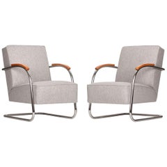 Tubular Steel Armchairs from Mücke-melder, 1930s, Set of Two