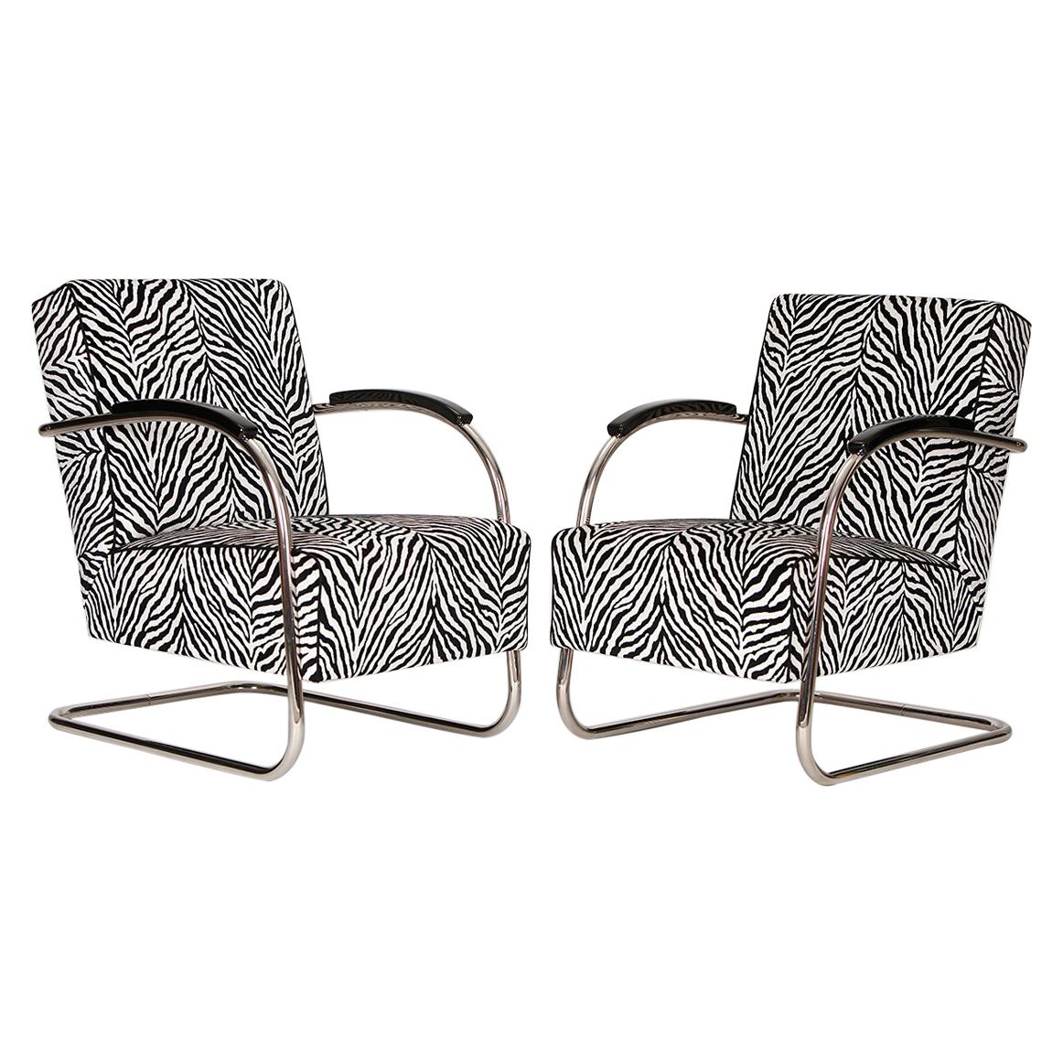 Tubular Steel Armchairs from Mücke-melder, 1930s, Set of Two