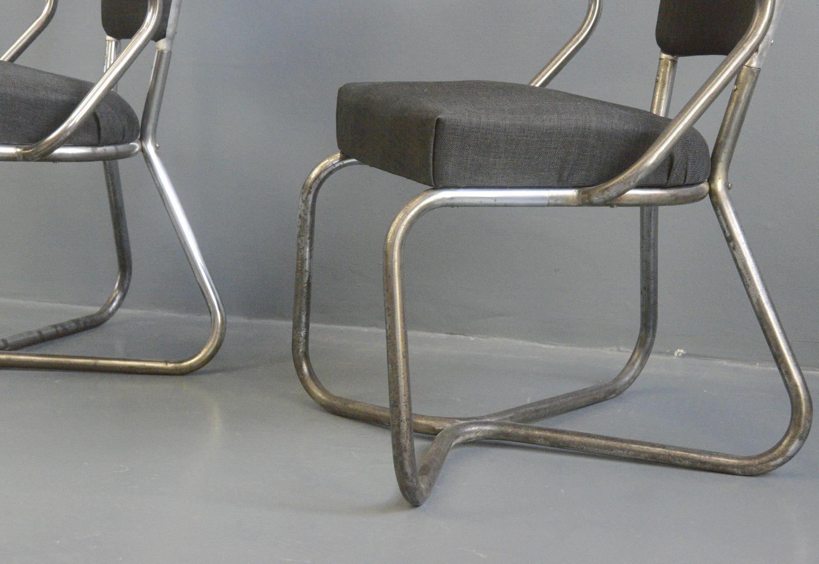 Tubular Steel Bauhaus Armchairs, circa 1940s In Good Condition For Sale In Gloucester, GB