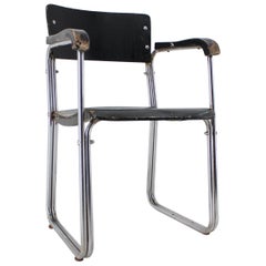 Tubular Steel Bauhaus Chrome Desk Chair, 1930s