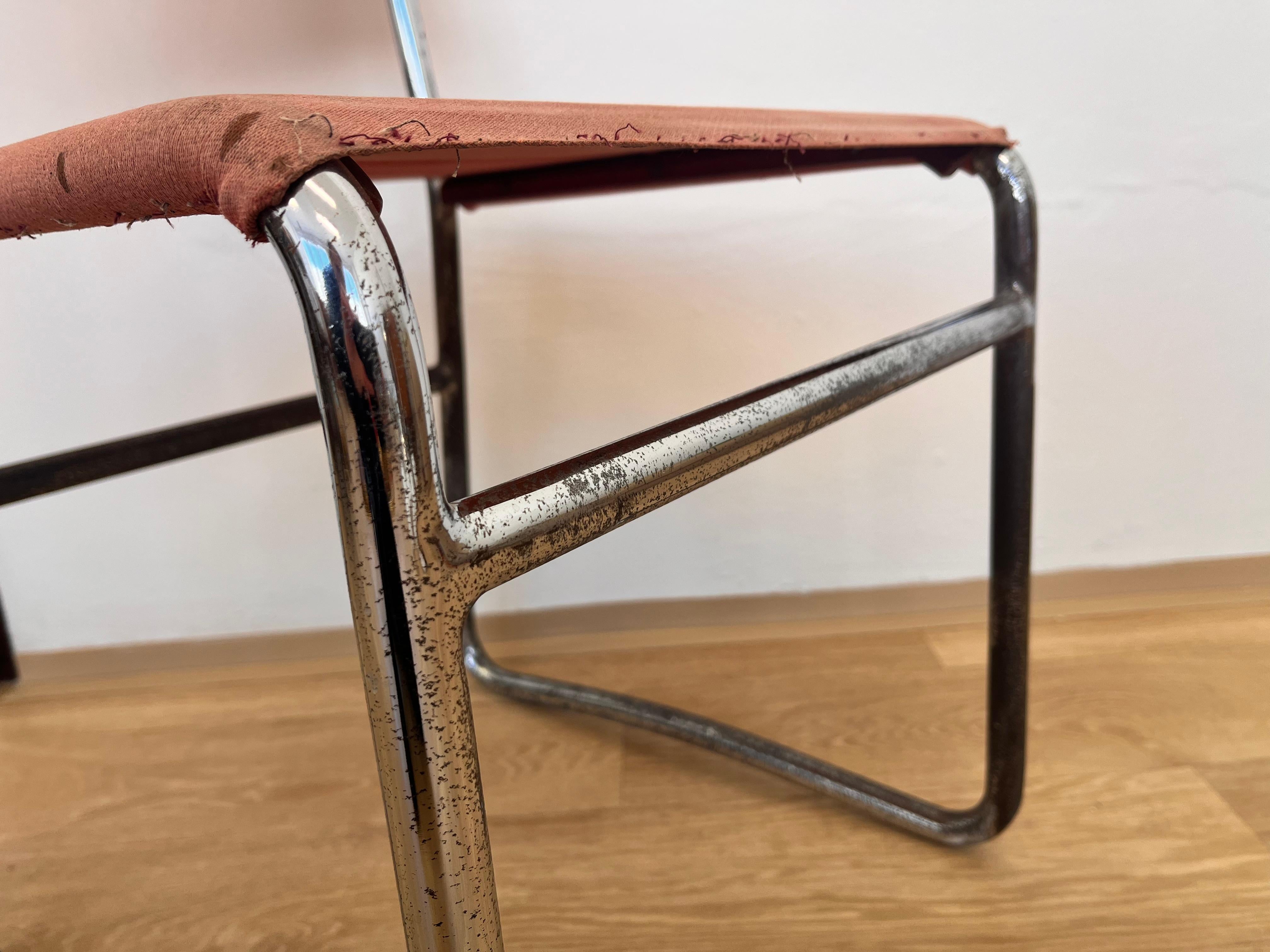 Bauhaus-Stuhl aus Stahlrohr und Chromrohr von Hynek Gottwald - 1930 (Eisengarn) (Tschechisch) im Angebot