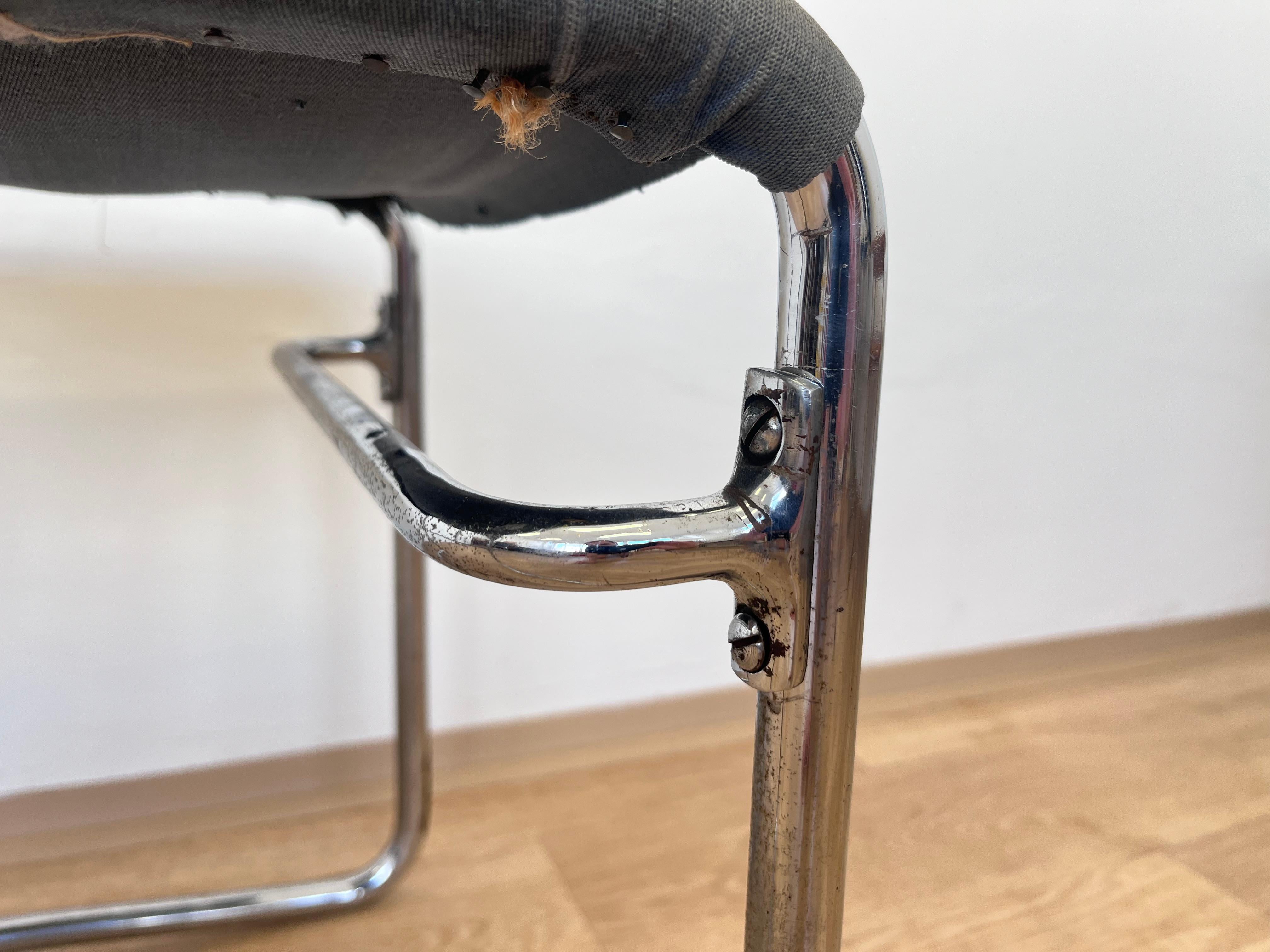 Czech Tubular Steel Chrome Bauhaus Chair by Hynek Gottwald - 1930 (Eisengarn) For Sale