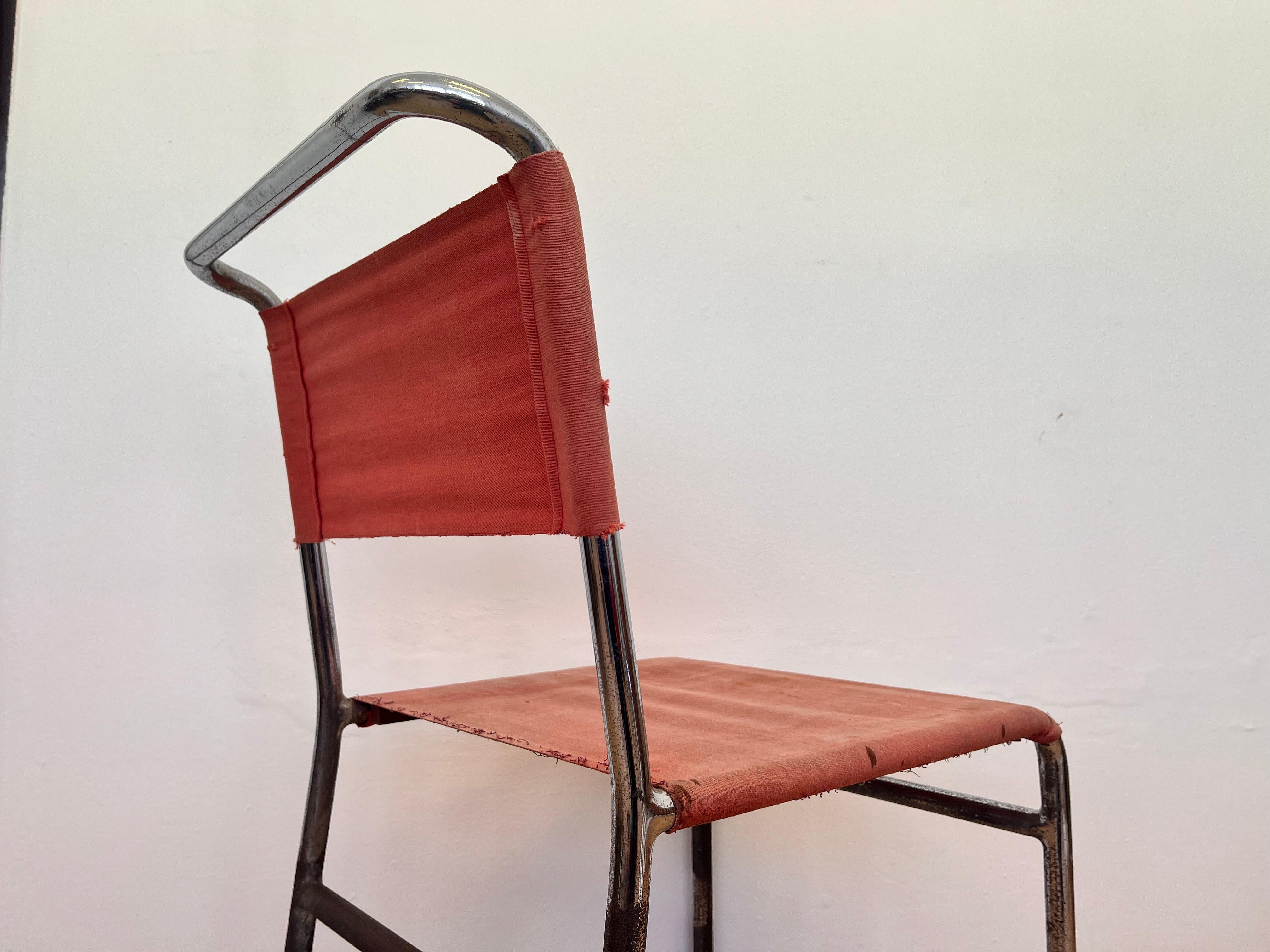 Bauhaus-Stuhl aus Stahlrohr und Chromrohr von Hynek Gottwald - 1930 (Eisengarn) im Angebot 2