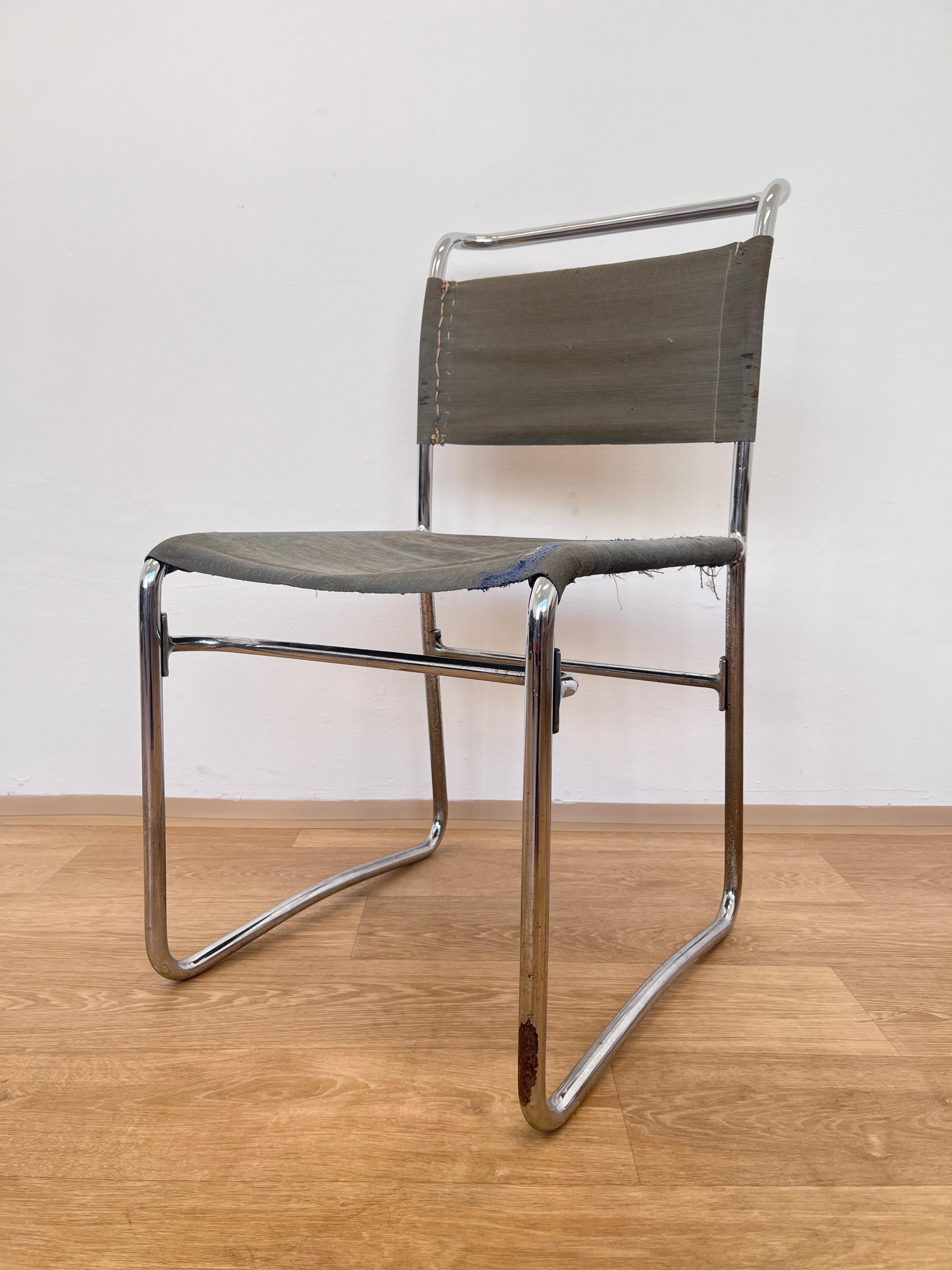 Tubular Steel Chrome Bauhaus Chair by Hynek Gottwald - 1930 (Eisengarn) For Sale 4