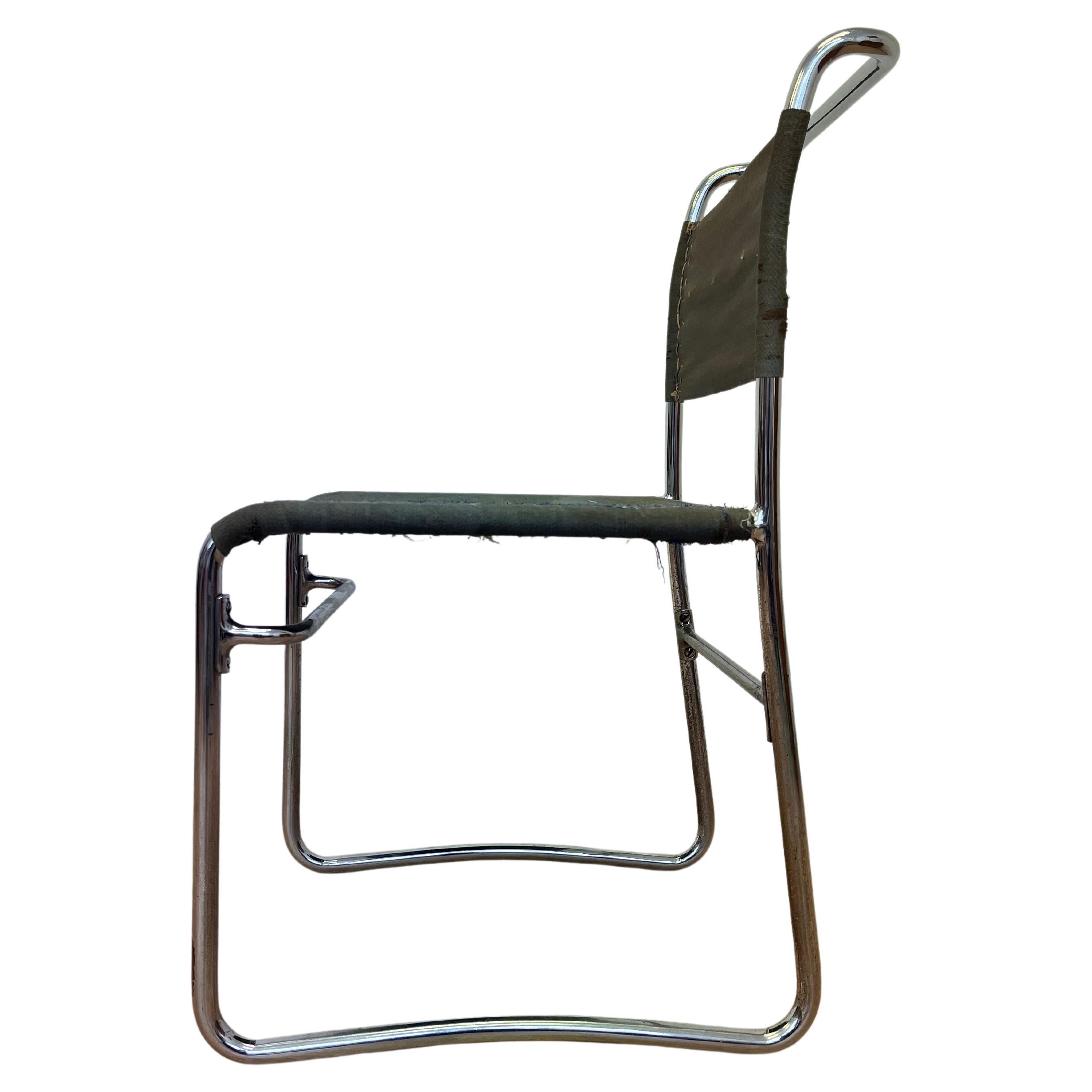 Tubular Steel Chrome Bauhaus Chair by Hynek Gottwald - 1930 (Eisengarn) For Sale