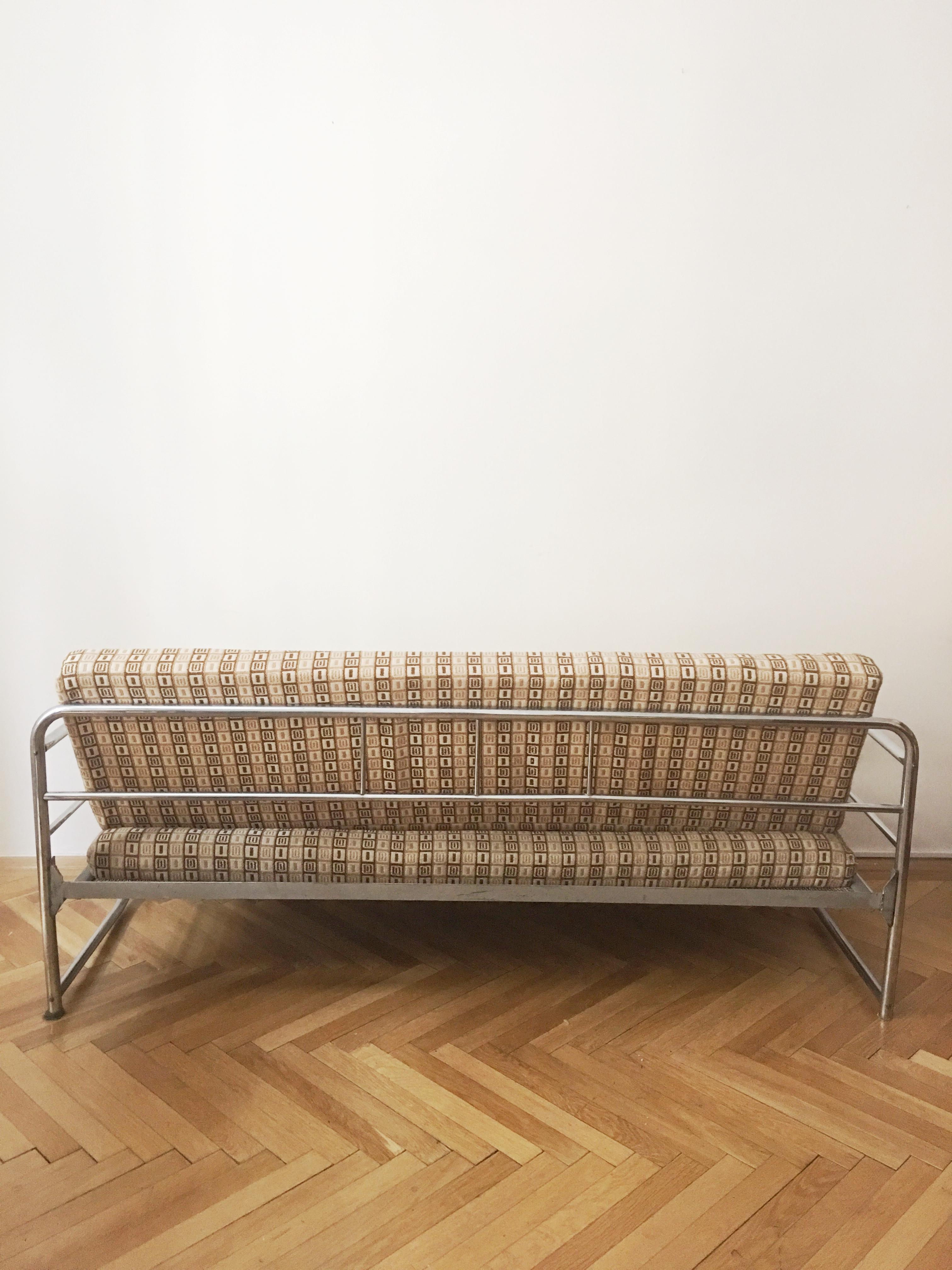 Tubular Steel Couch / Daybed by Robert Slezak, 1930s For Sale 3