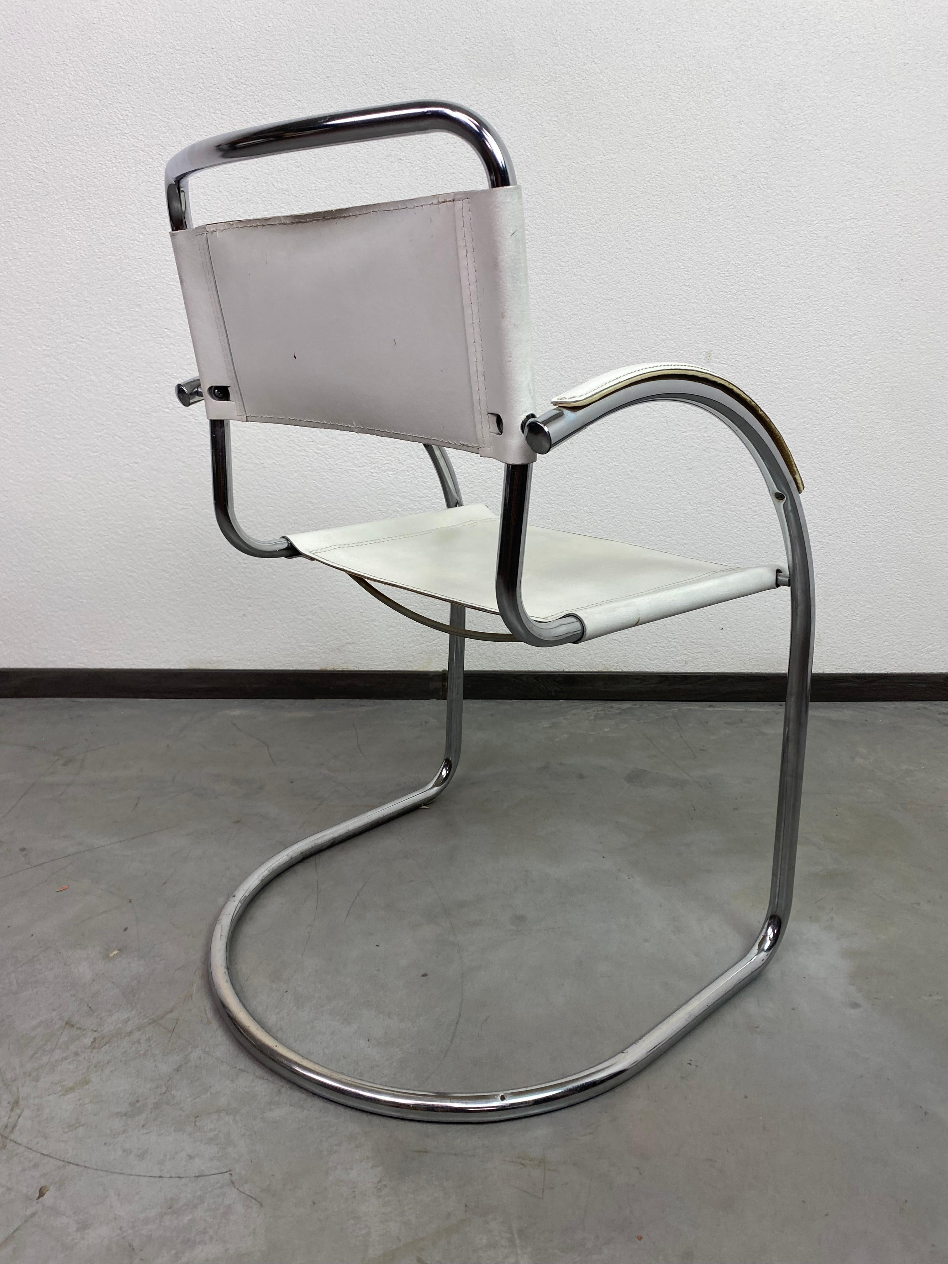 Late 20th Century Tubular steel dining chairs For Sale