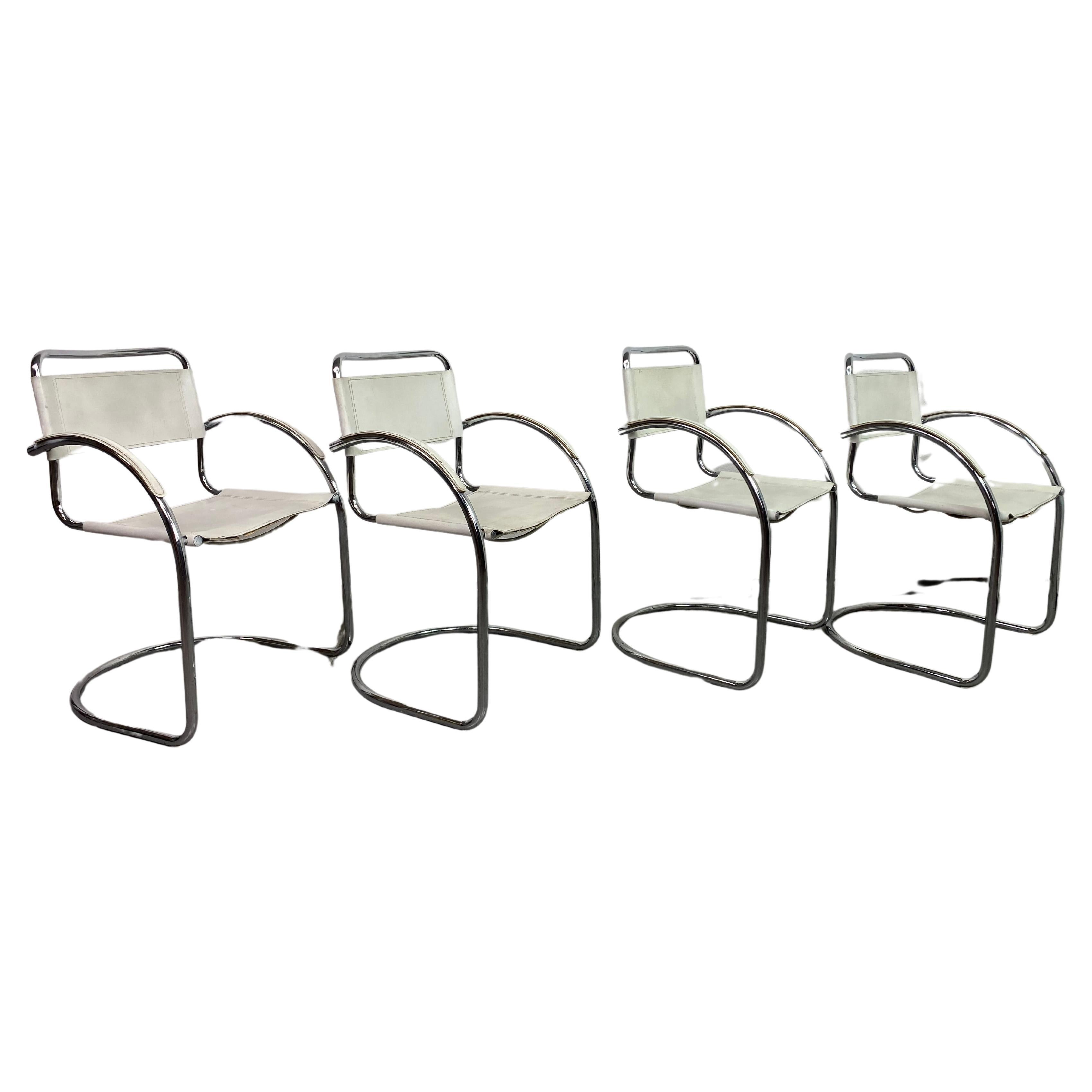 Tubular steel dining chairs For Sale