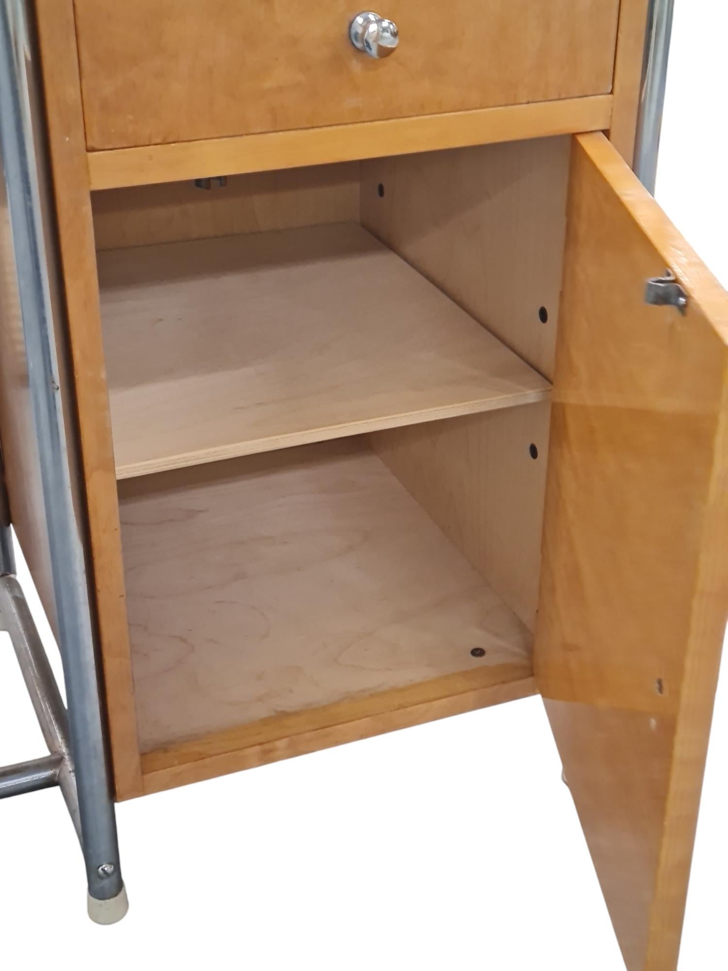 Tubular Steel Functional Desk in Birch, Heteka Finland 1930s For Sale 4