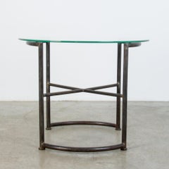 Tubular Steel and Glass Bauhaus Side Table