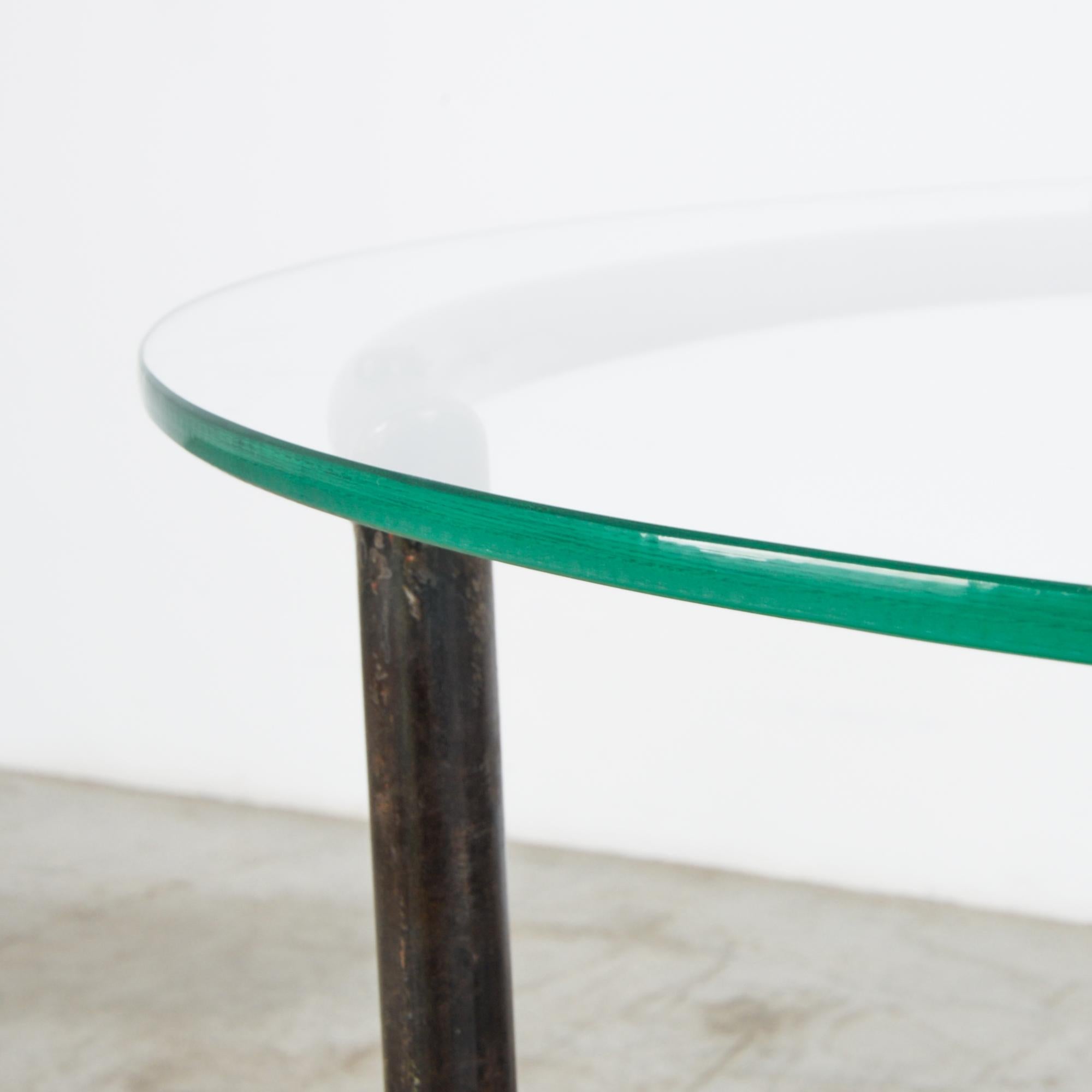 German Tubular Steel and Glass Bauhaus Side Table For Sale