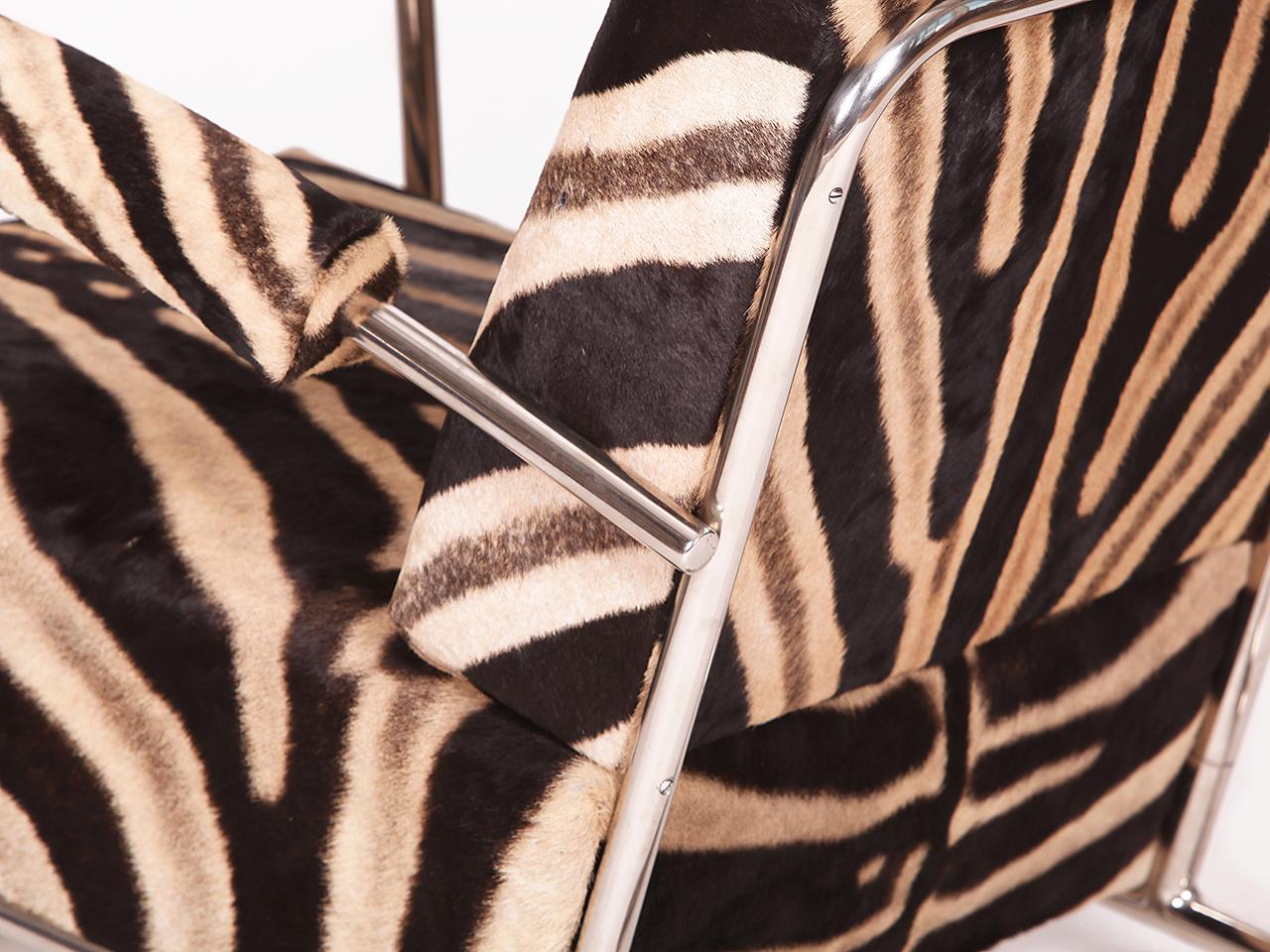 Sedia a sdraio in acciaio tubolare Zebra Hide di Fa. Hynek Gottwald, 1930 in vendita 2