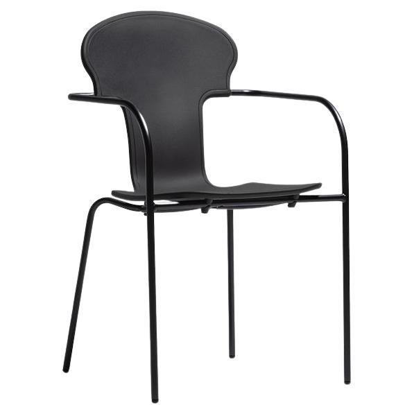 Tubular Steel Painted in Anodic Black Minivarius Chair By Oscar Tusquets