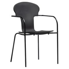 "Minivarius" chair tubular steel painted in anodic black by Oscar Tusquets Spain