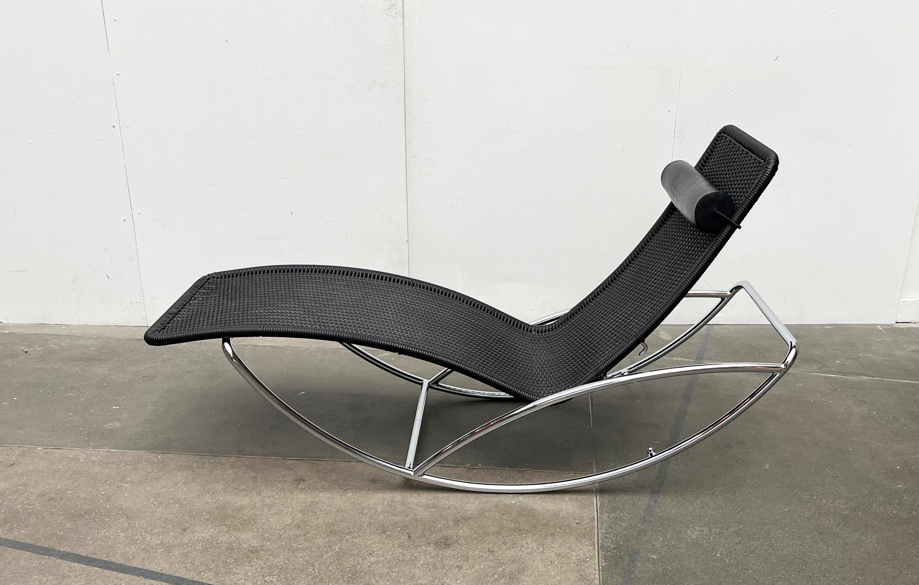 Sedia a dondolo a chaise longue in acciaio tubolare S 828 di Torben Skov per Thonet In condizioni buone in vendita a Hamburg, DE