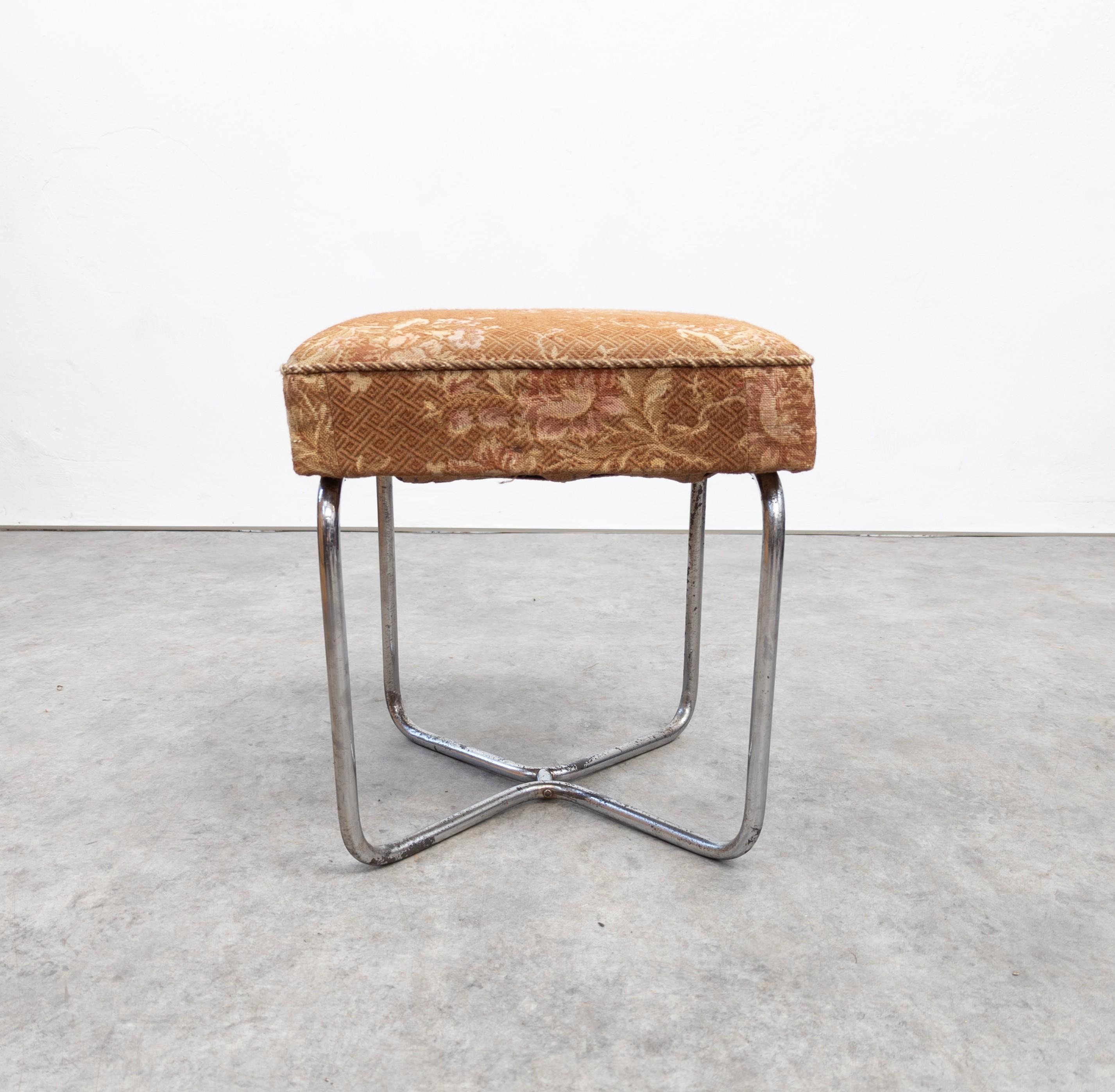 Bauhaus Tubular steel stool B 56 by Marcel Breuer variant from SAB  For Sale