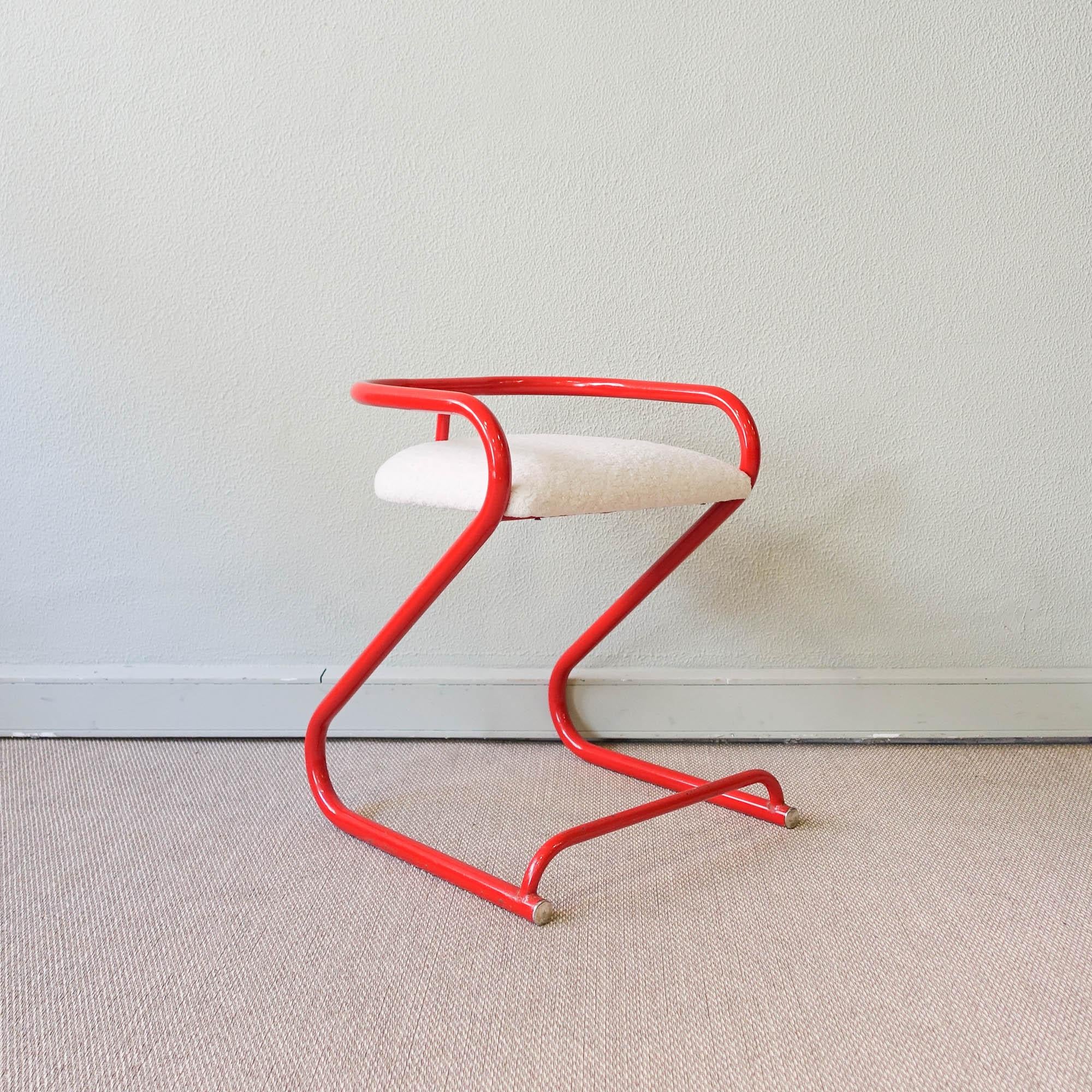 Tubular Steel “Z” Chair by Les Industries Amisco, 1970's In Good Condition For Sale In Lisboa, PT
