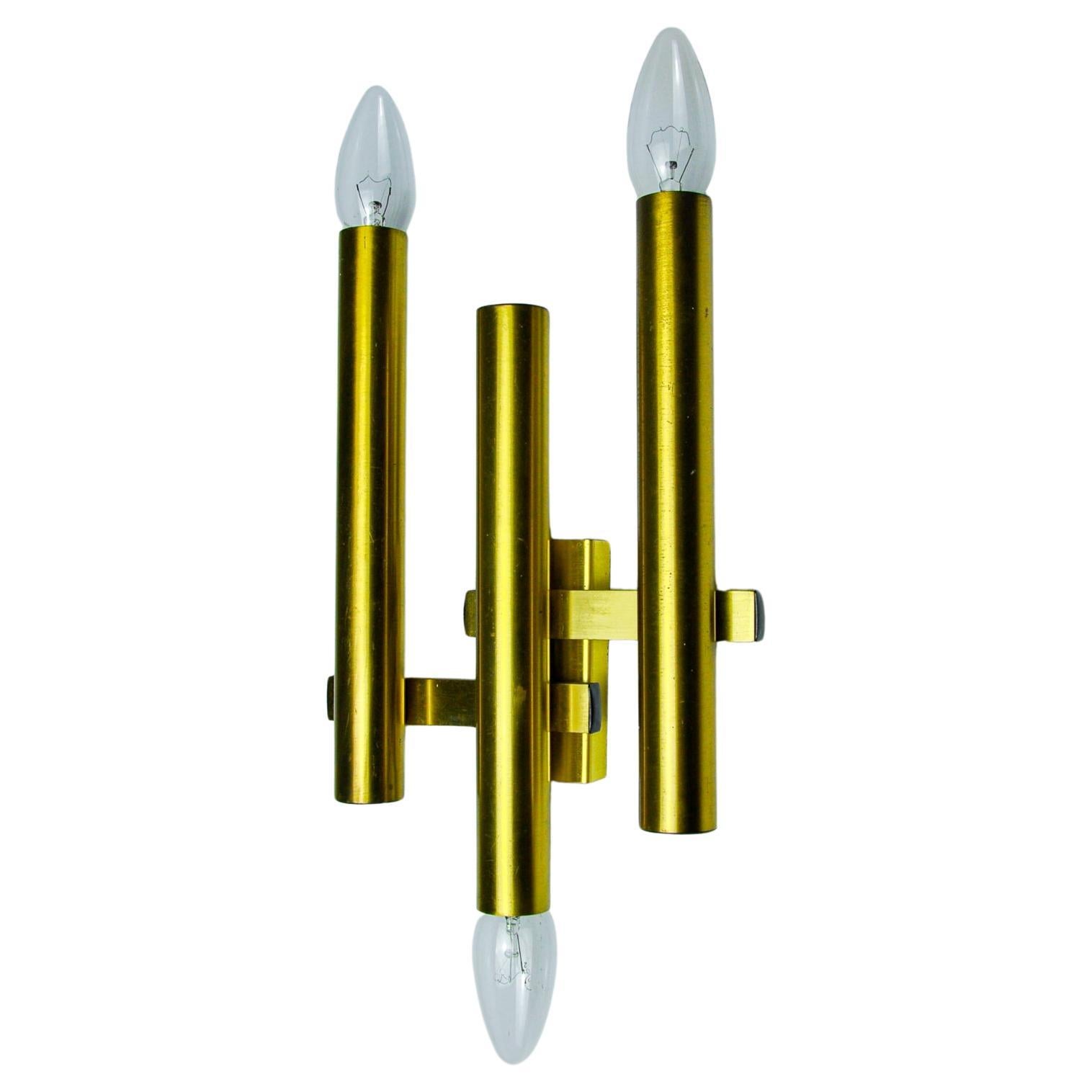Tubular wall lamp by Maison Sciolari, 3 lights, Italy, 1970 For Sale