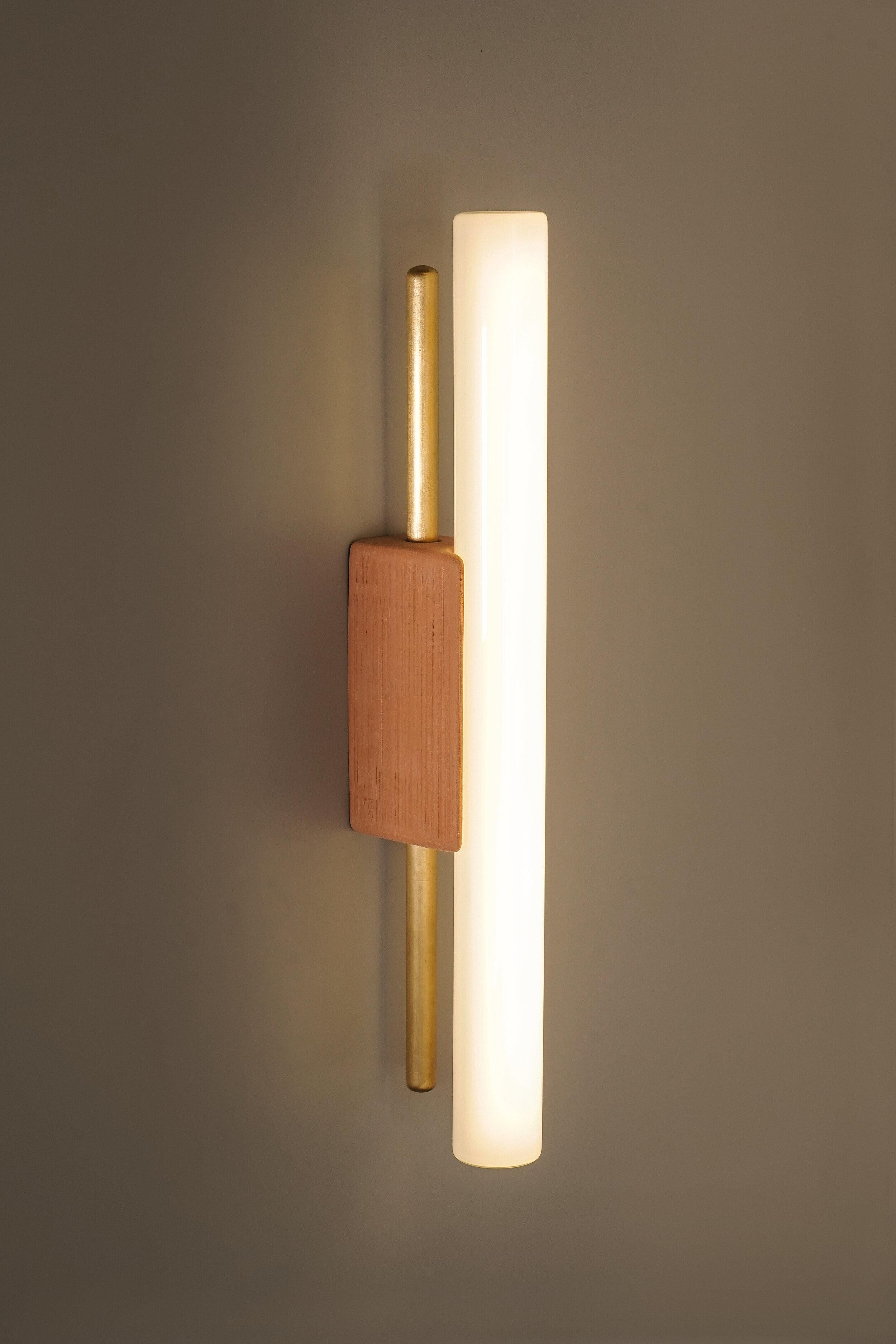 Tubus 30 wall light by Contain
Dimensions: D 3.2 x W 30 x H 7.5cm 
Materials: brass and 3D printed PLA structure.
Available in different finishes.

All our lamps can be wired according to each country. If sold to the USA it will be wired for