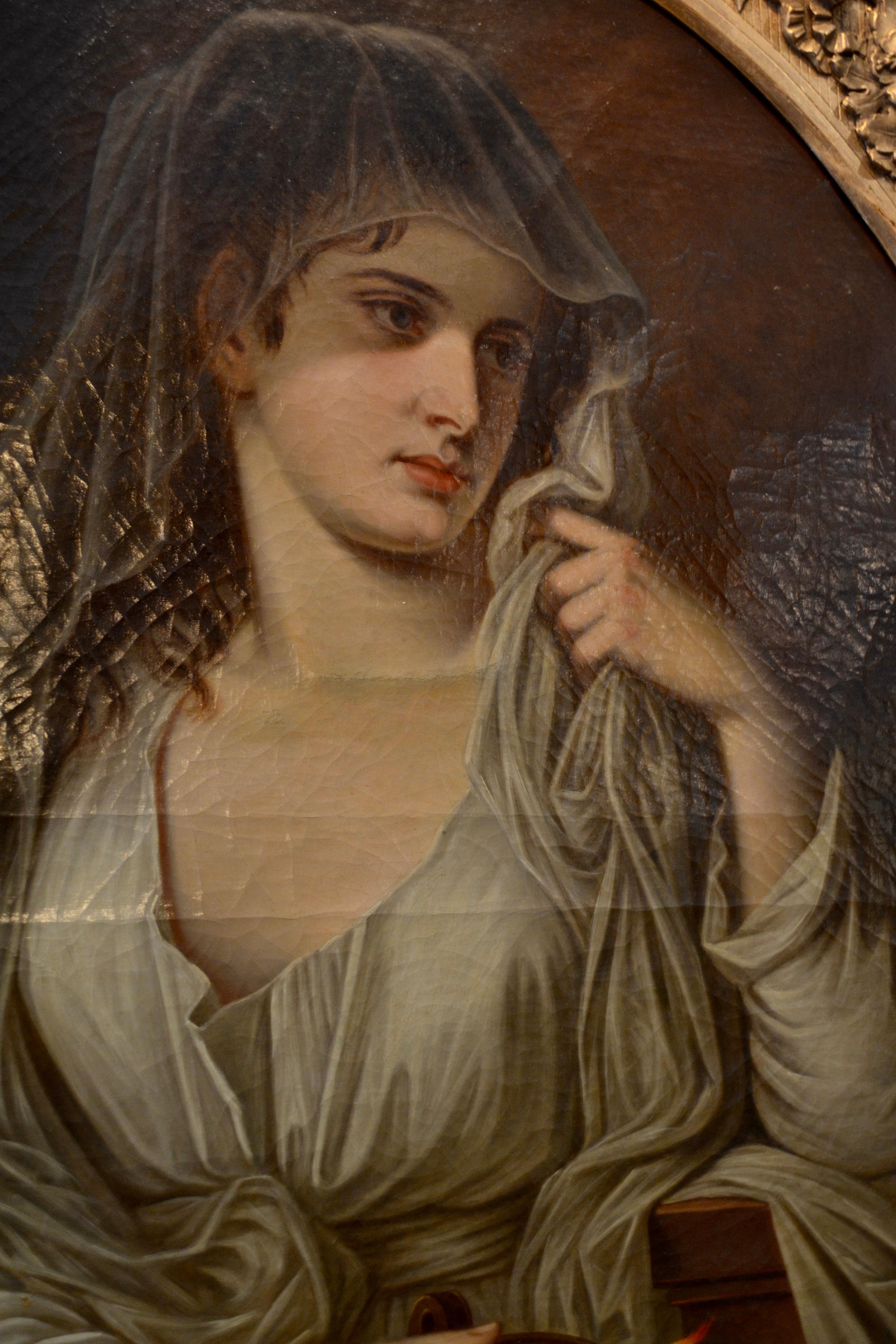 Tuccia the Vestal Virgin Holding a Lamp After Angelica Kauffman In Good Condition For Sale In Vancouver, British Columbia