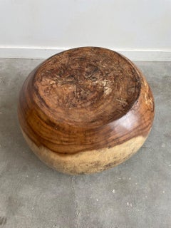 Tucker Robbins Pouf Stool / Side Table in Acacia Wood