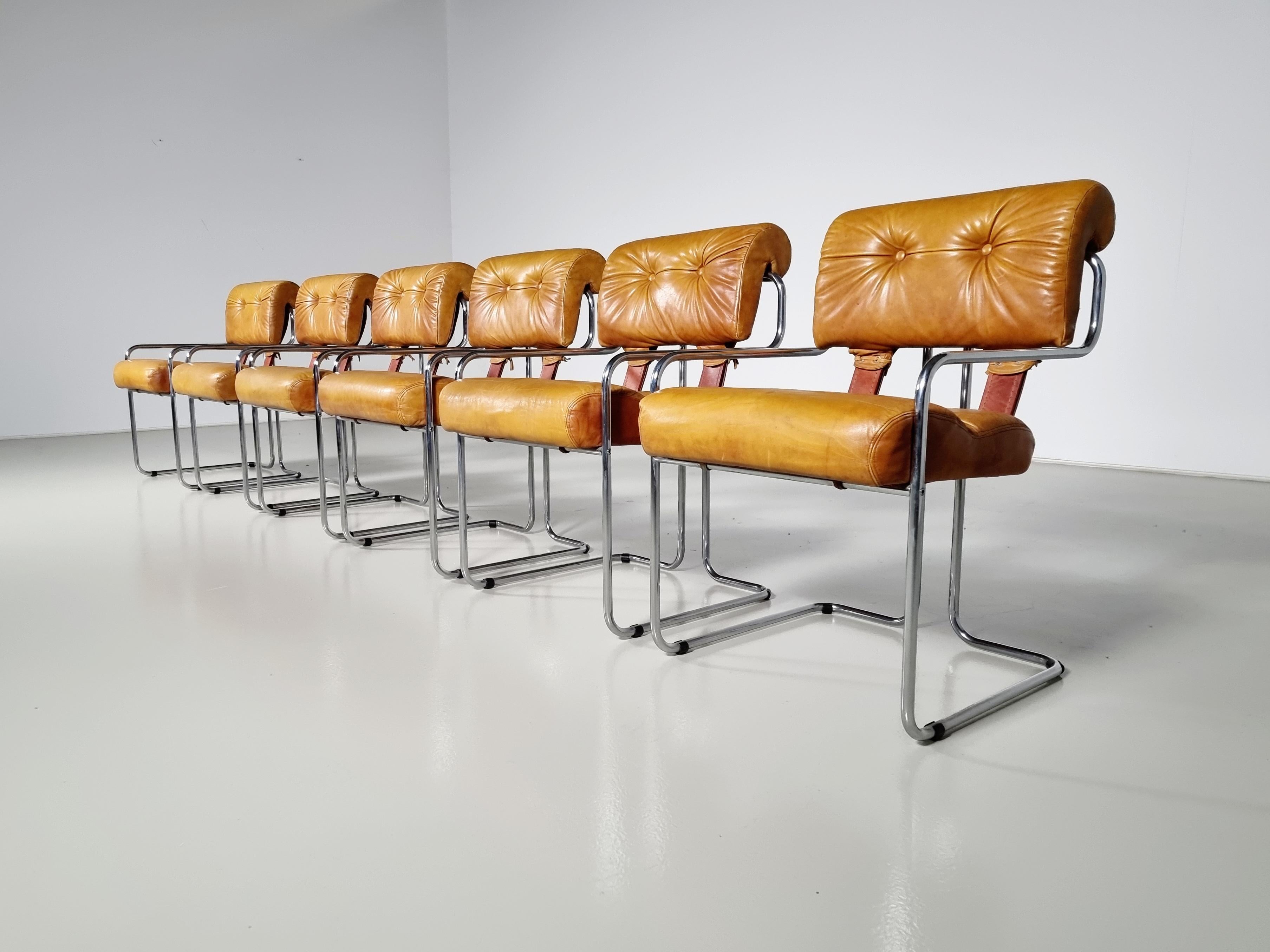 Tucroma Chairs by Guido Faleschini for I4 Mariani, 1970s, Set of 6 In Good Condition In amstelveen, NL