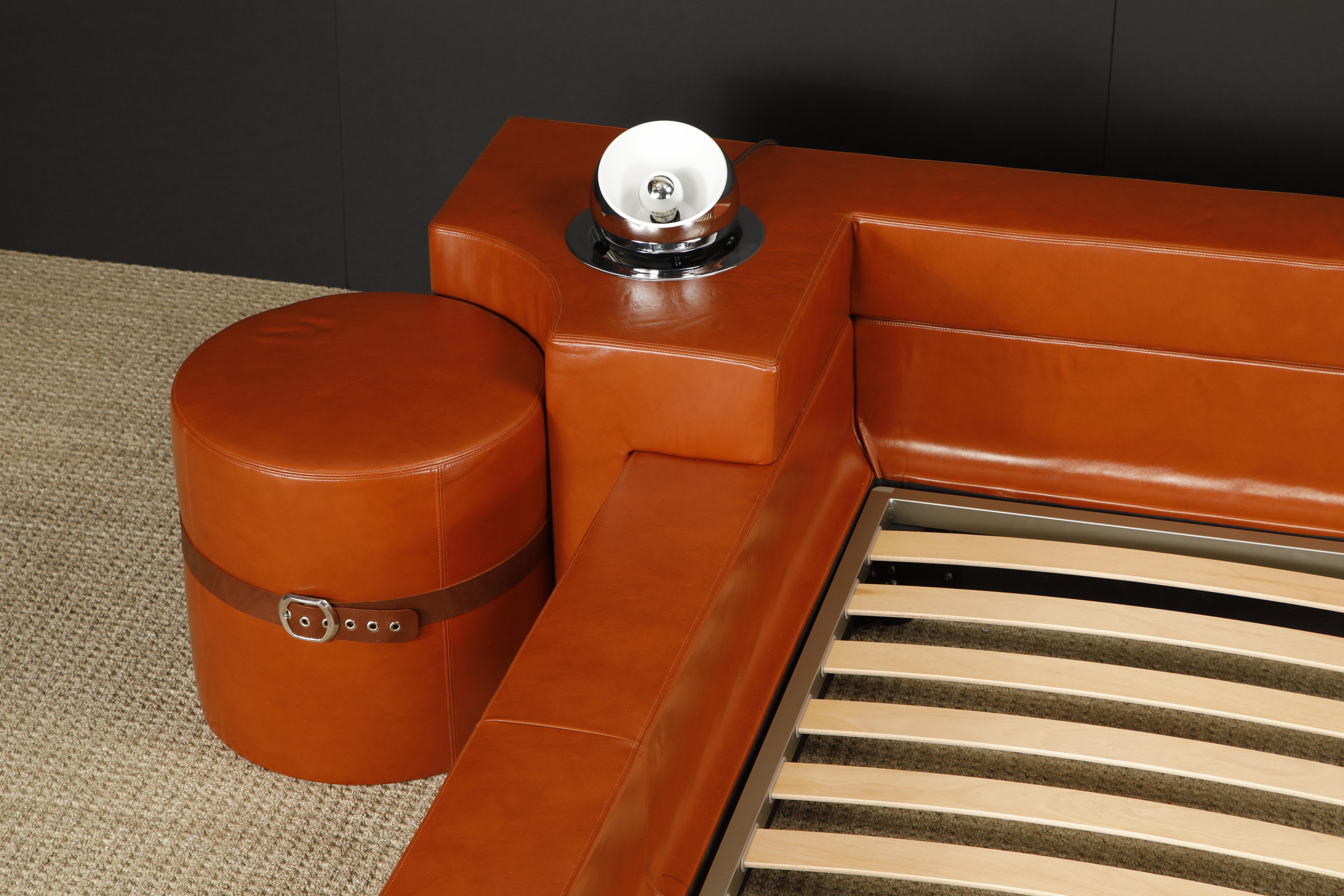 Italian 'Tucroma' King Size Leather Bed by Guido Faleschini for i4Mariani, Italy