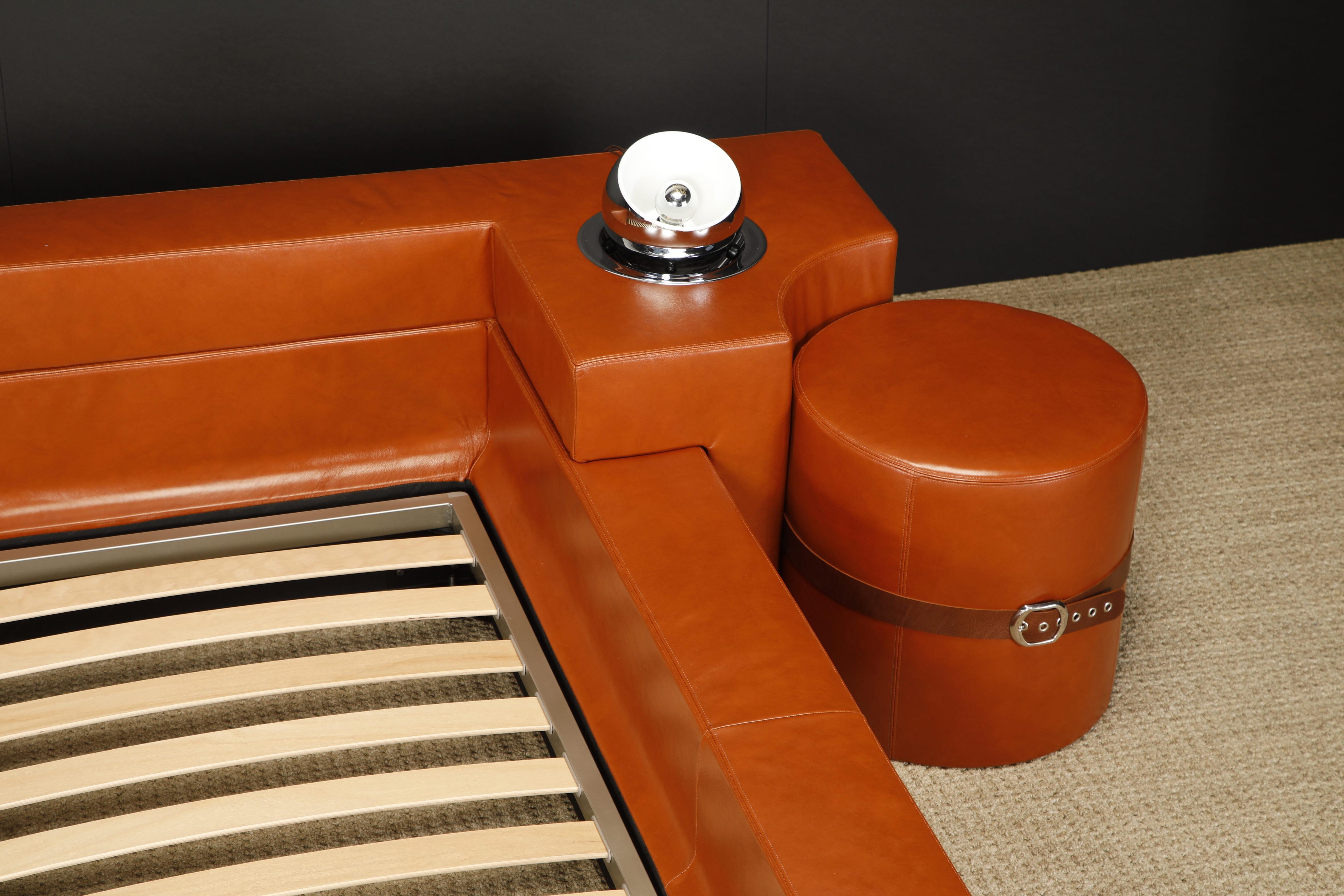 'Tucroma' King Size Leather Bed by Guido Faleschini for i4Mariani, Italy In New Condition In Los Angeles, CA