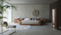 'Tucroma' Leather Bed and Nightstand by Guido Faleschini for i4Mariani, Italy