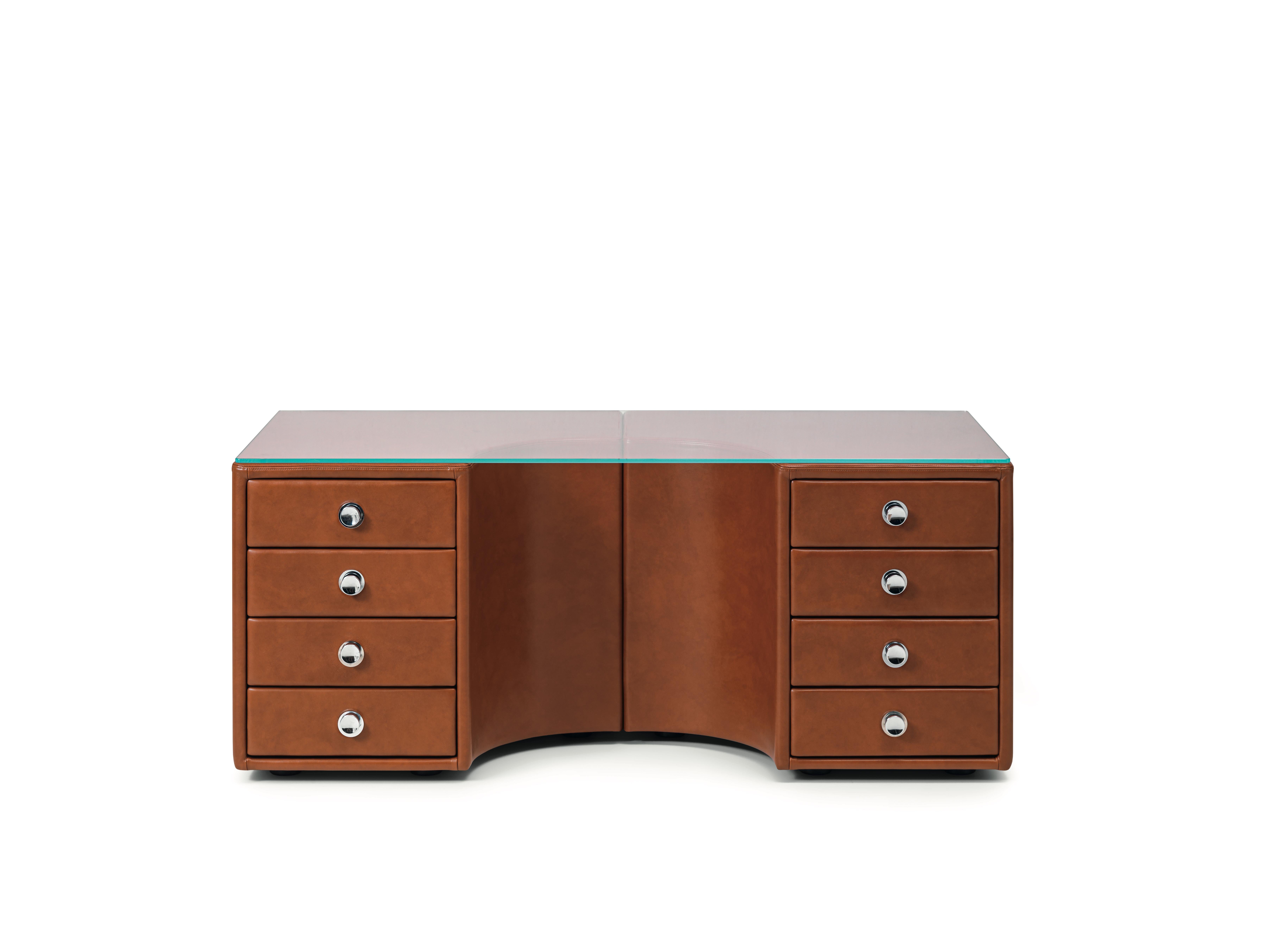 'Tucroma' Leather Bed and Nightstand by Guido Faleschini for i4Mariani, Italy 1