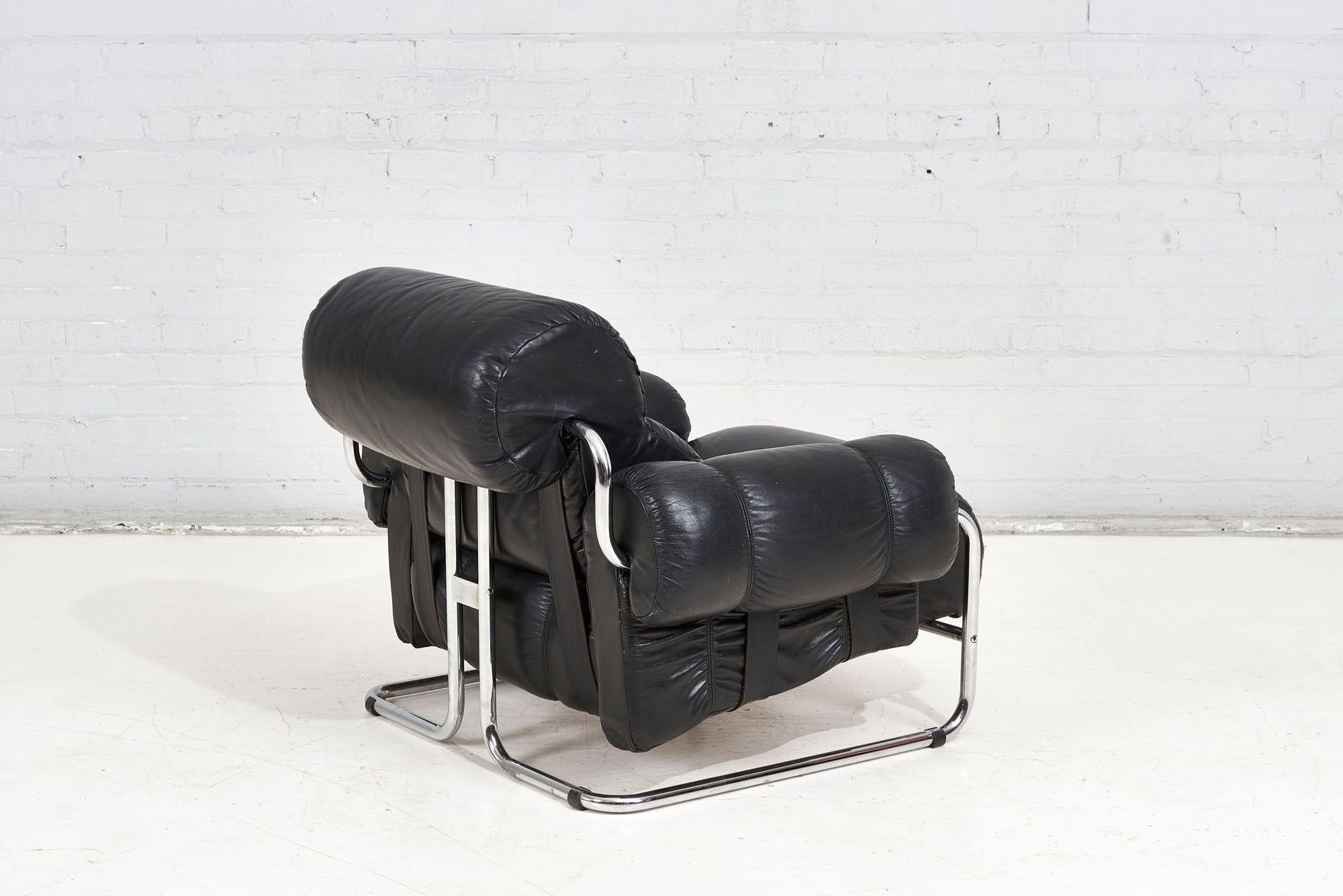 Late 20th Century Tucroma Leather Lounge Chair by Guido Faleschini Mariani Pace, 1970, Italy