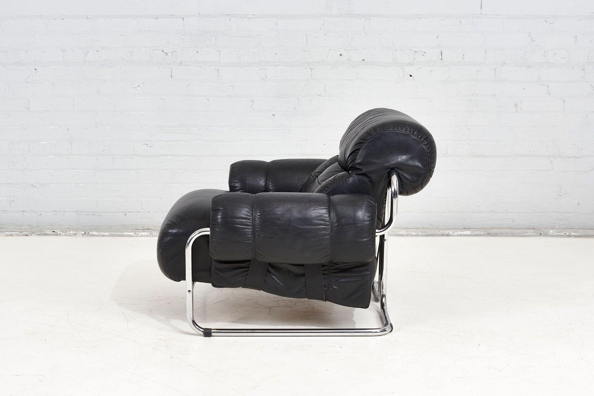 Tucroma Leather Lounge Chair by Guido Faleschini Mariani Pace, 1970, Italy 1