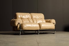 'Tucroma' Leather Sofa and Loveseat by Guido Faleschini for Mariani, 1970s Italy
