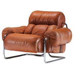 Loungesessel Tucroma (1) aus cognacfarbenem Leder von Guido Faleschini für i4 Mariani
