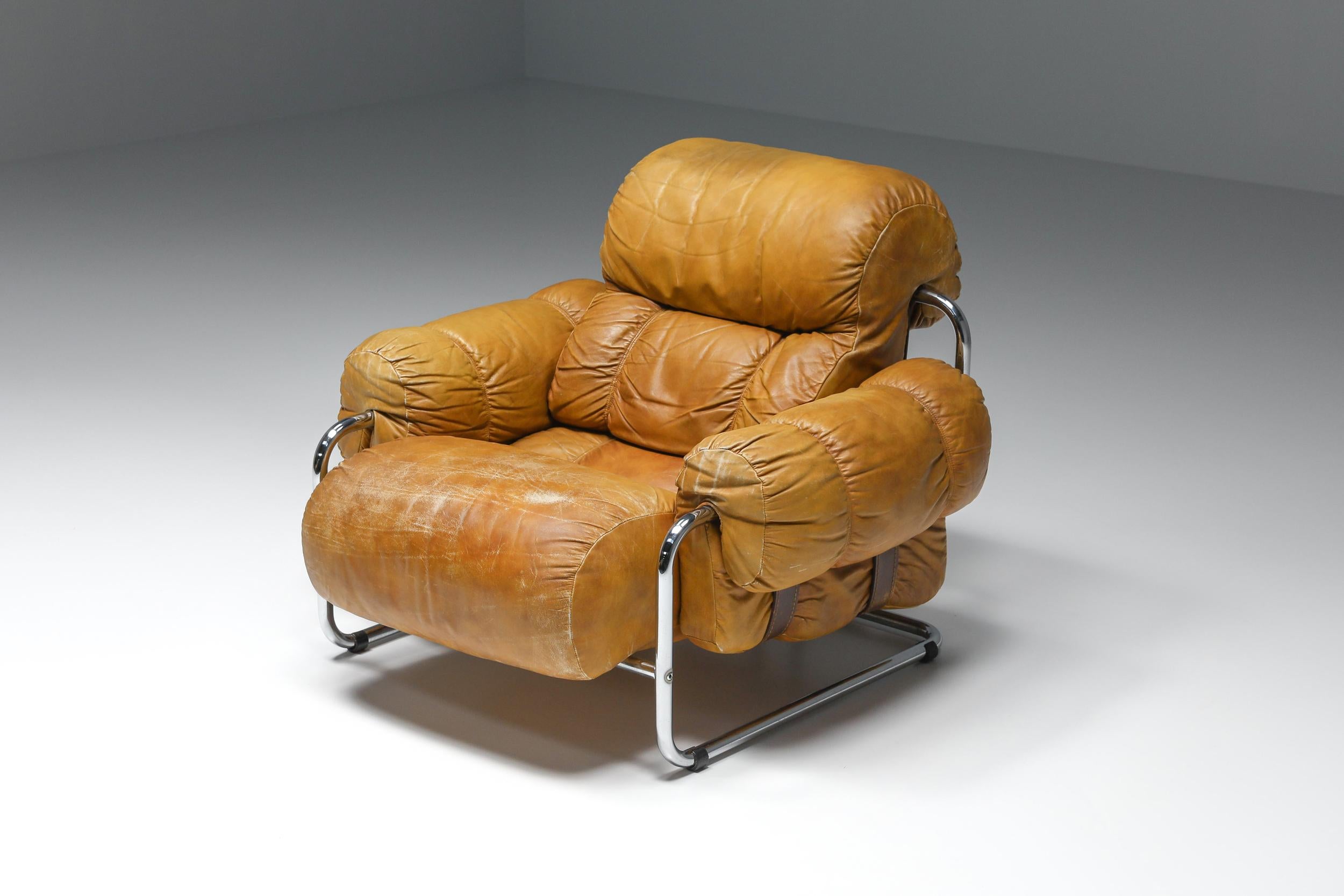 Mid-Century Modern Tucroma Lounge Chairs by Guido Faleschini for Pace Collection, Italian Design